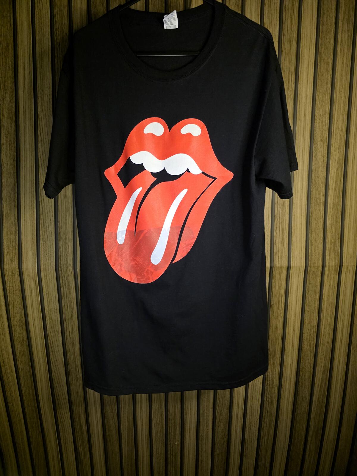 Fruit of the Loom Black Rolling Stones Tongue Logo T-Shirt Small