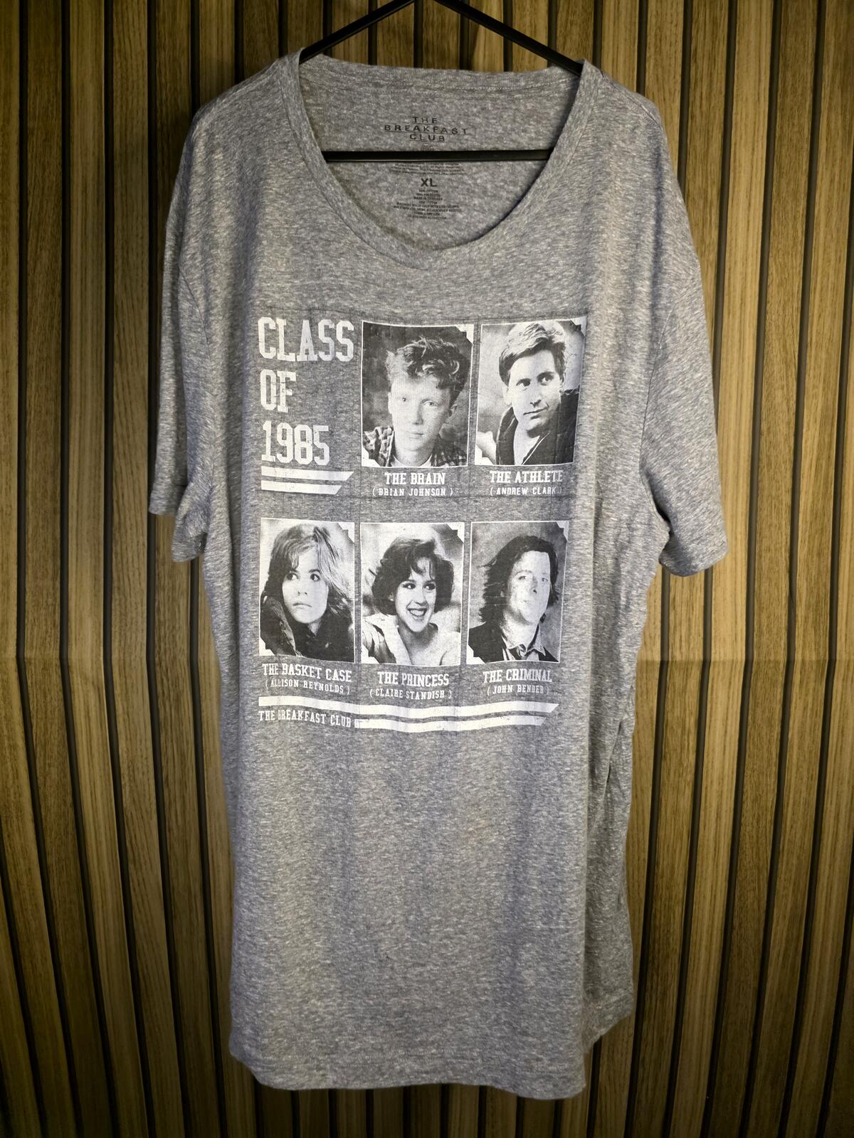 The Breakfast Club Class of 1985 Graphic T-Shirt Grey XL