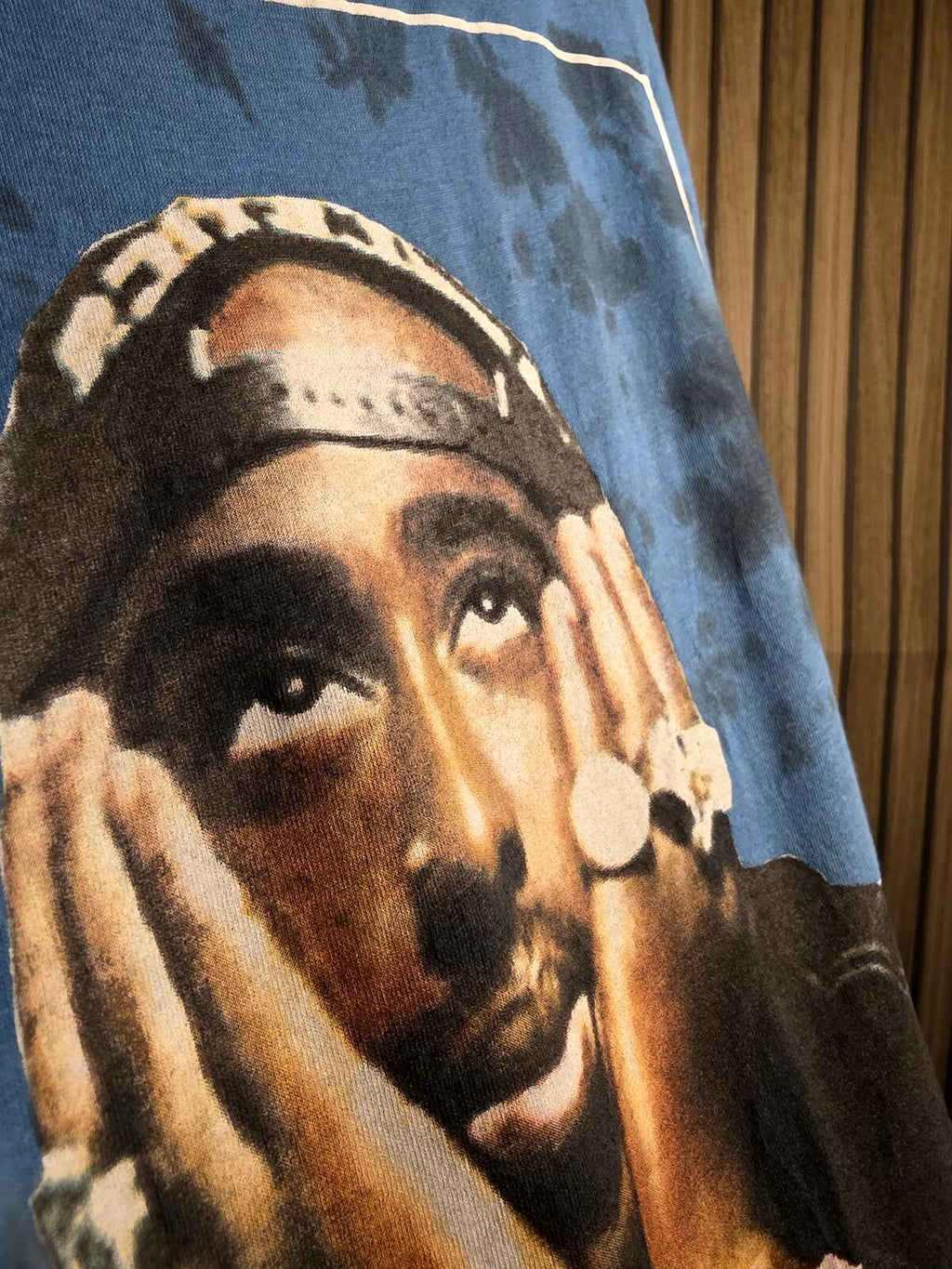 2PAC Graphic T-shirt Blue Tie-Dye XL Rap Artist