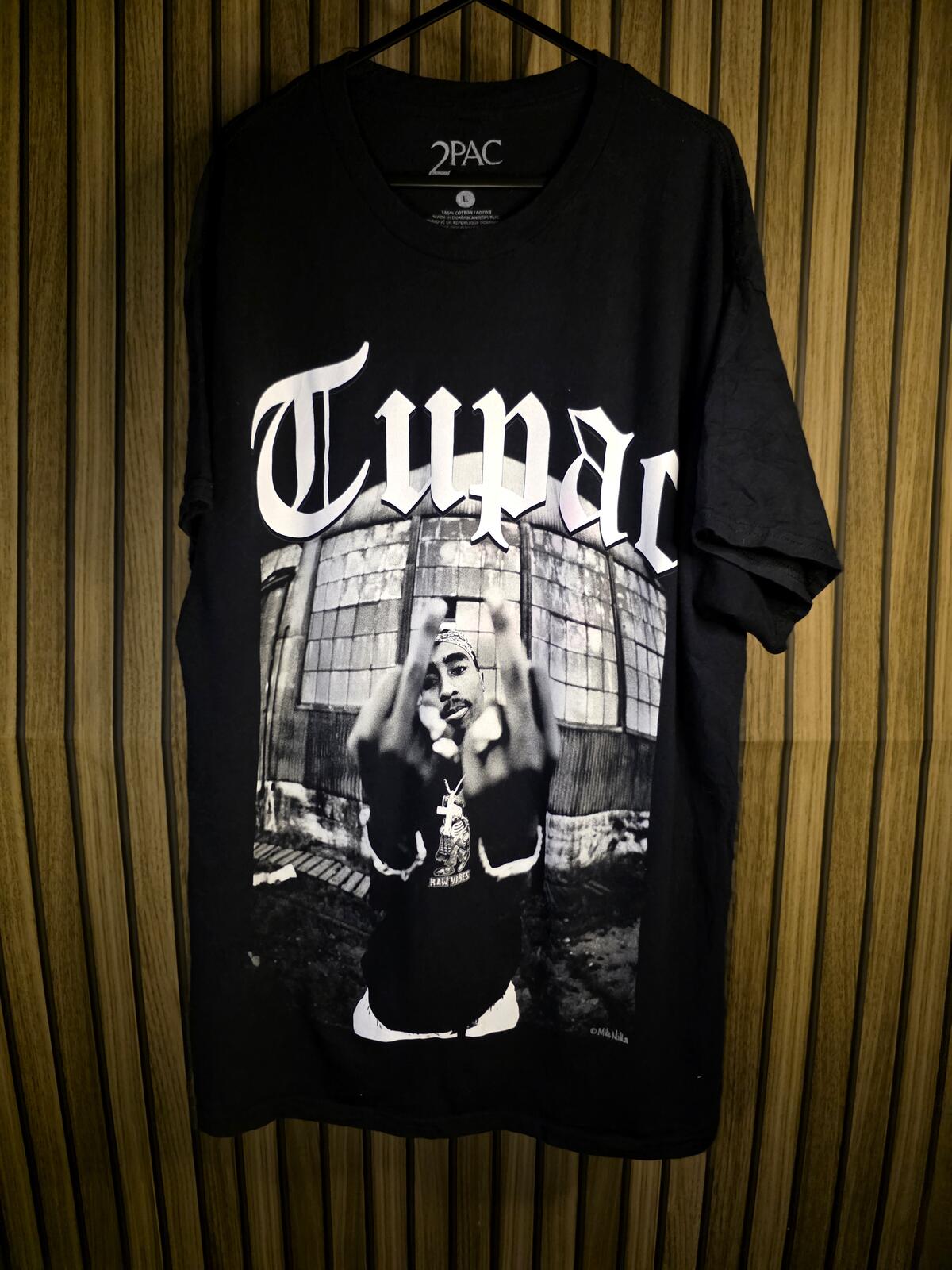 2Pac Graphic Black T-Shirt Large