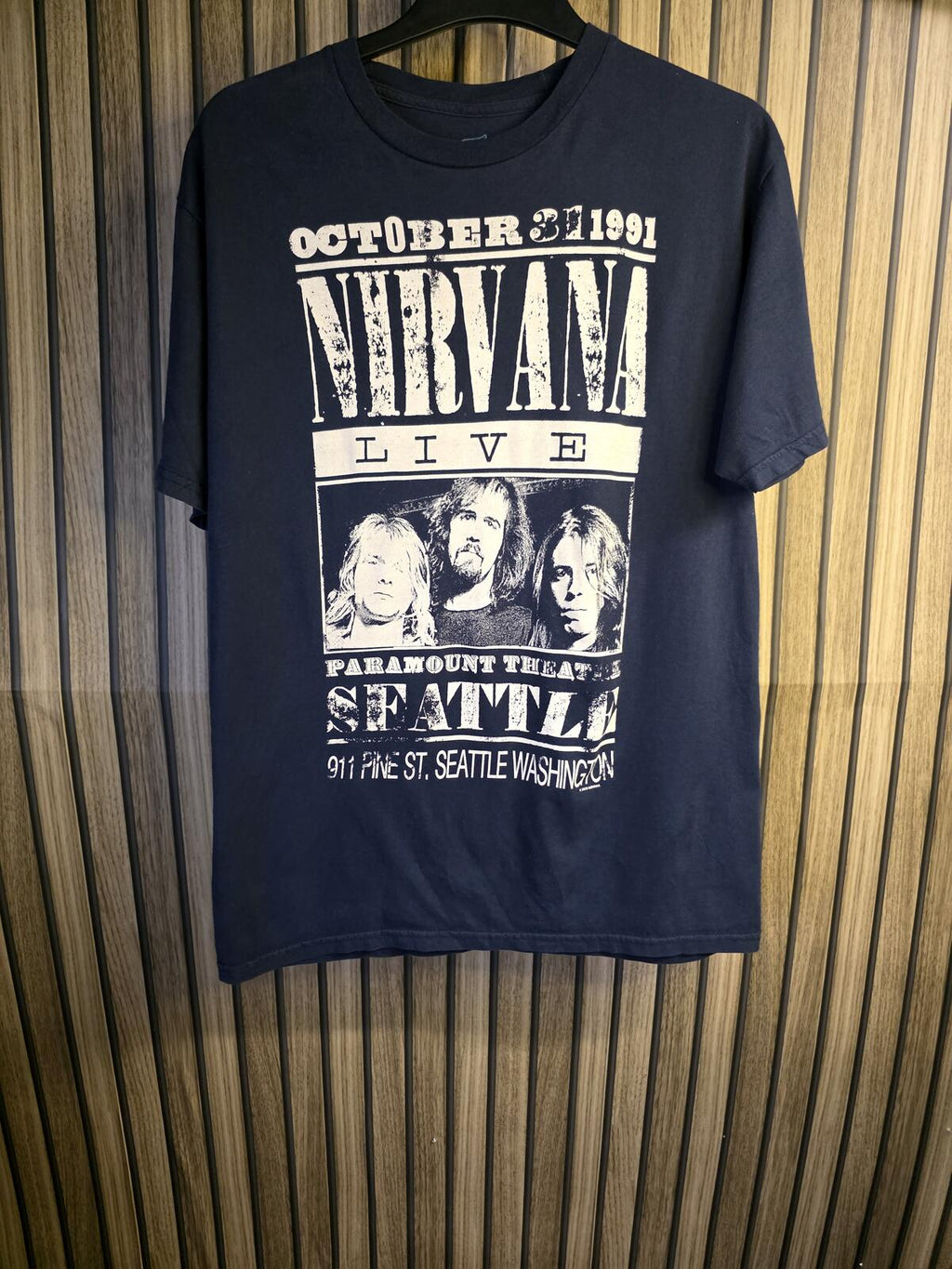 Stiff & Stone Nirvana Live Seattle Tour 1991 Black T-Shirt Medium