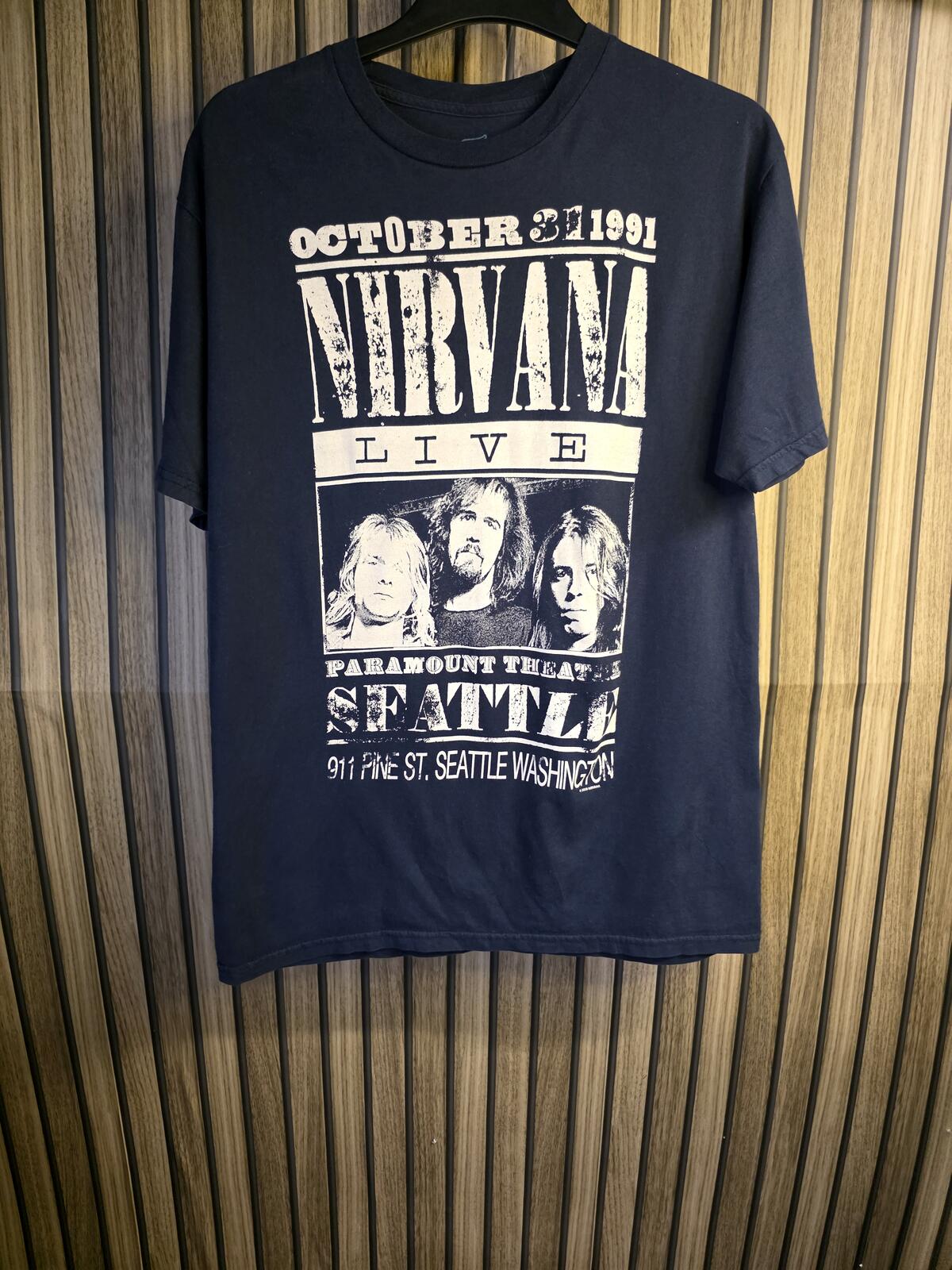 Stiff & Stone Nirvana Live Seattle Tour 1991 Black T-Shirt Medium