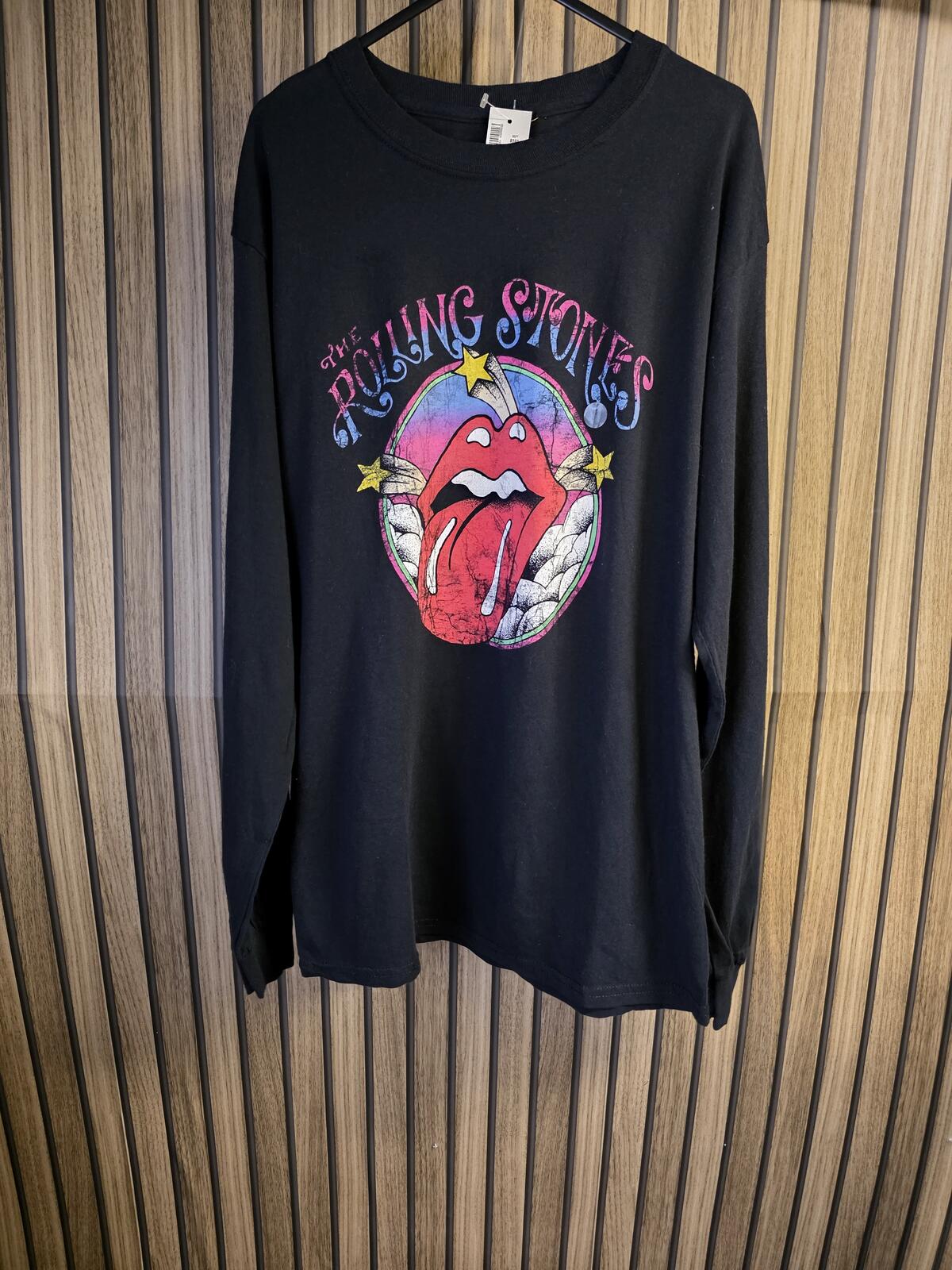 The Rolling Stones Long Sleeve T-Shirt Iconic Tongue Graphic Black Small