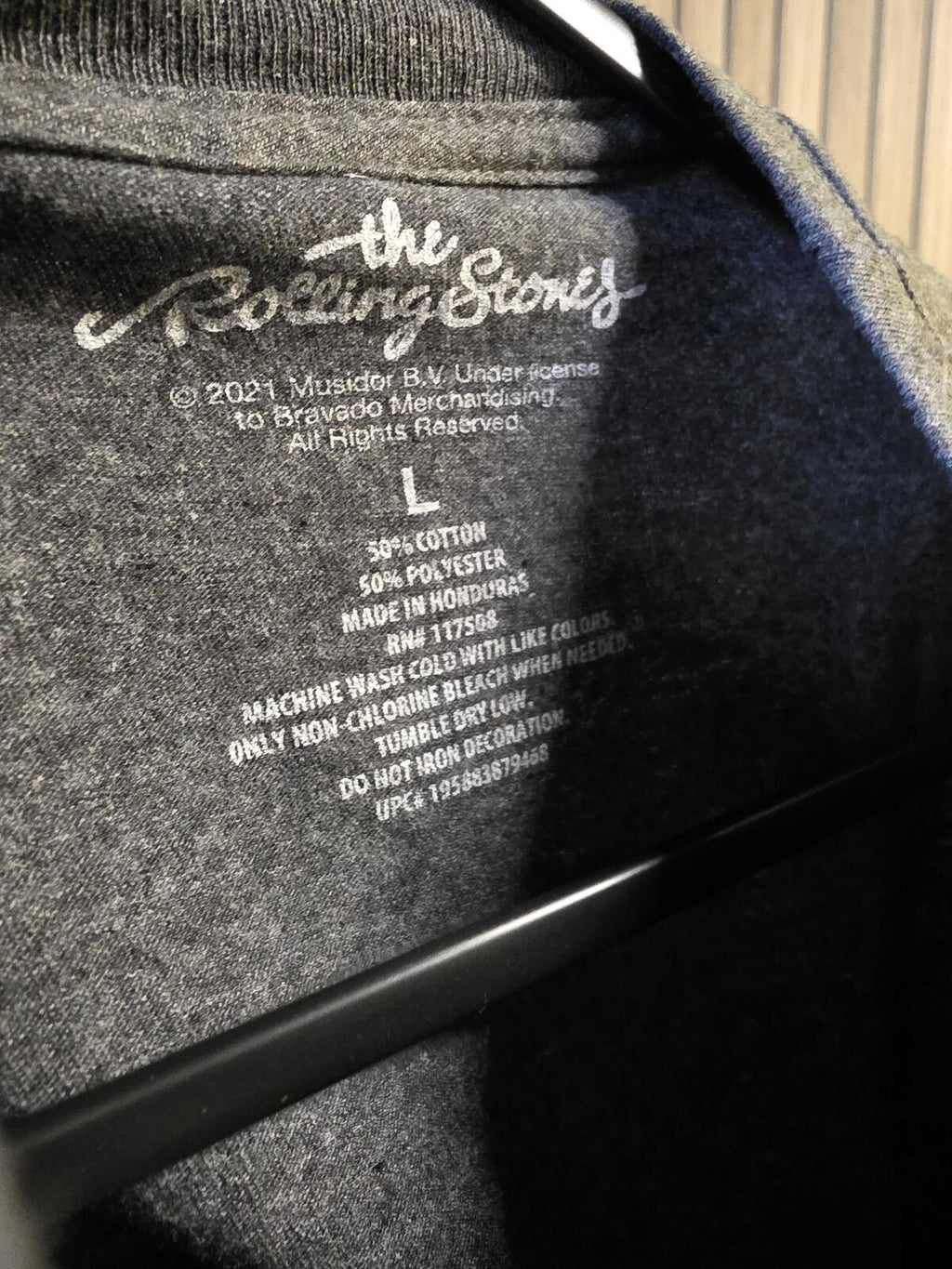 The Rolling Stones Tongue Logo T-Shirt Charcoal Grey Size L