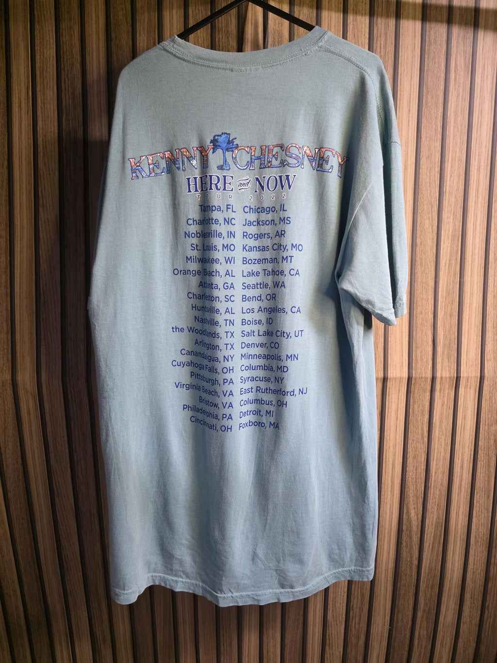 Comfort Colors Kenny Chesney Here and Now Tour T-shirt Blue Large