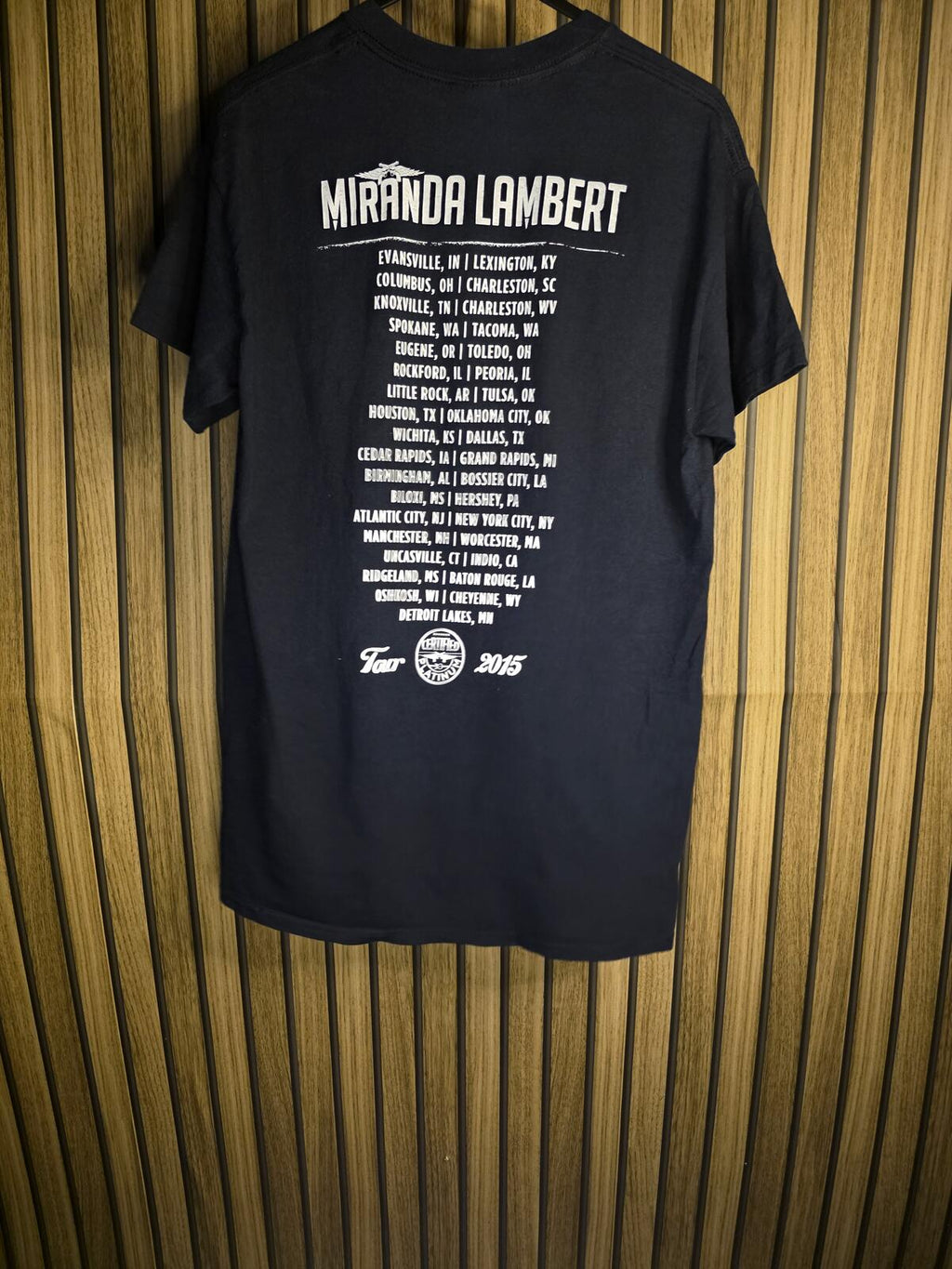 Miranda Lambert Certified Platinum Tour 2015 Black T-Shirt Small