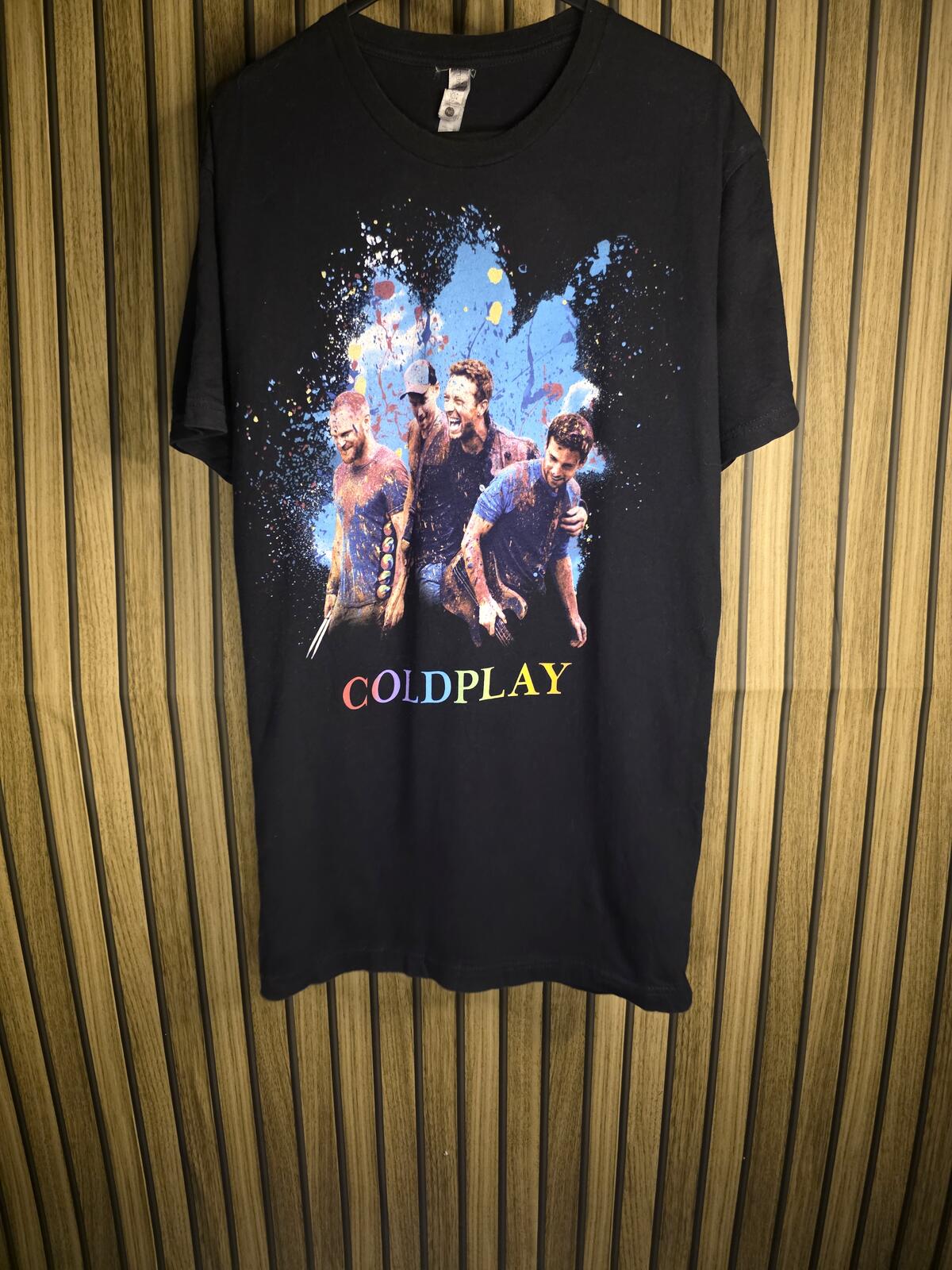 Coldplay Band Graphic T-shirt Black Size Small