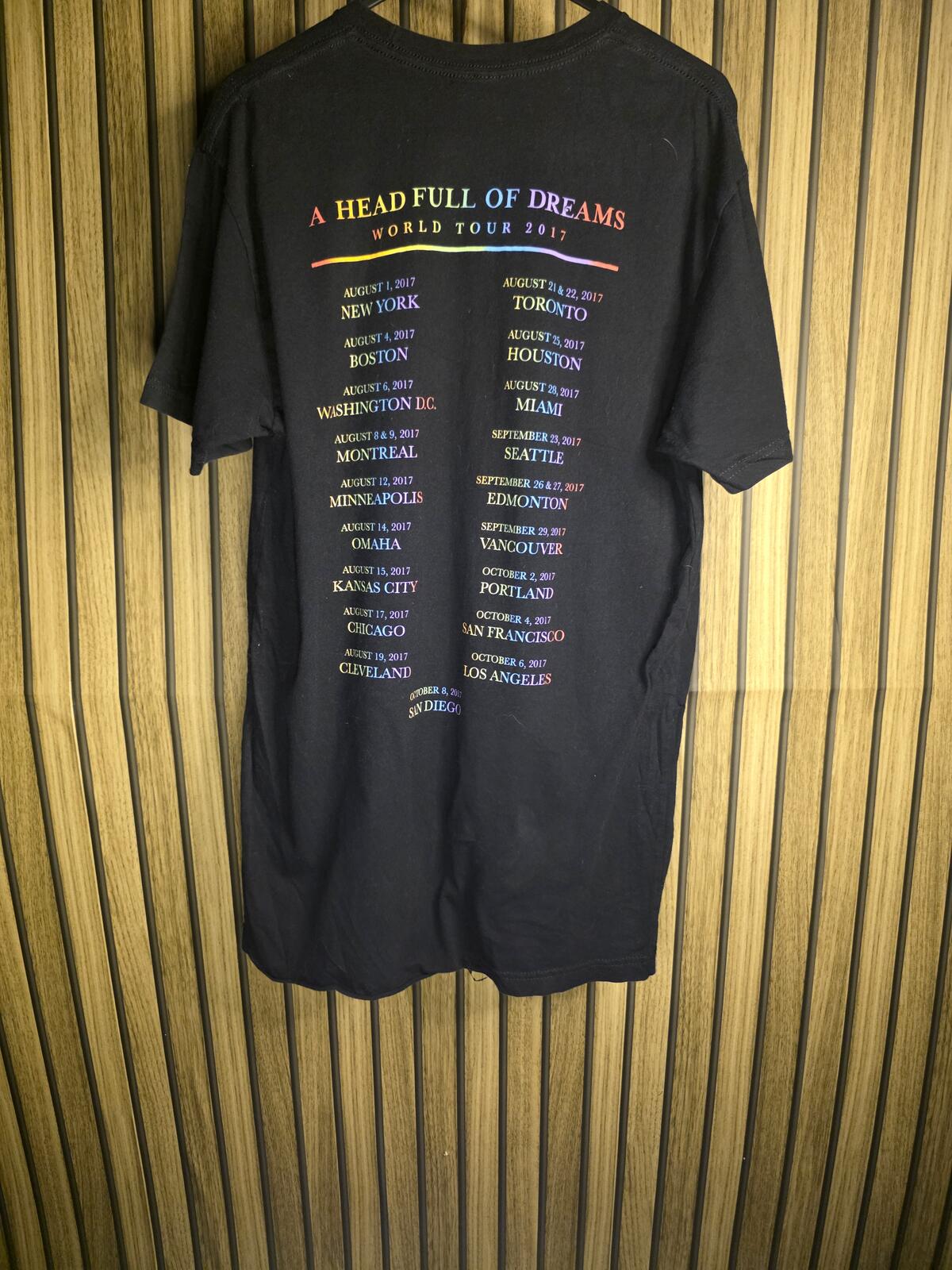 Coldplay Band Graphic T-shirt Black Size Small