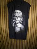 Black Sleeveless T-Shirt with Day of the Dead Marilyn Monroe Graphic XL