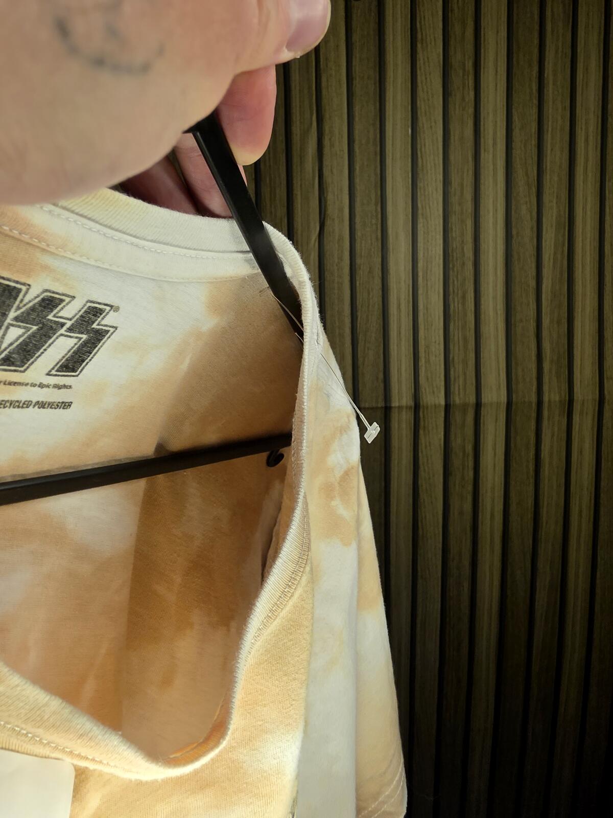 KISS Band Tie-Dye Graphic T-Shirt Beige Brown Medium