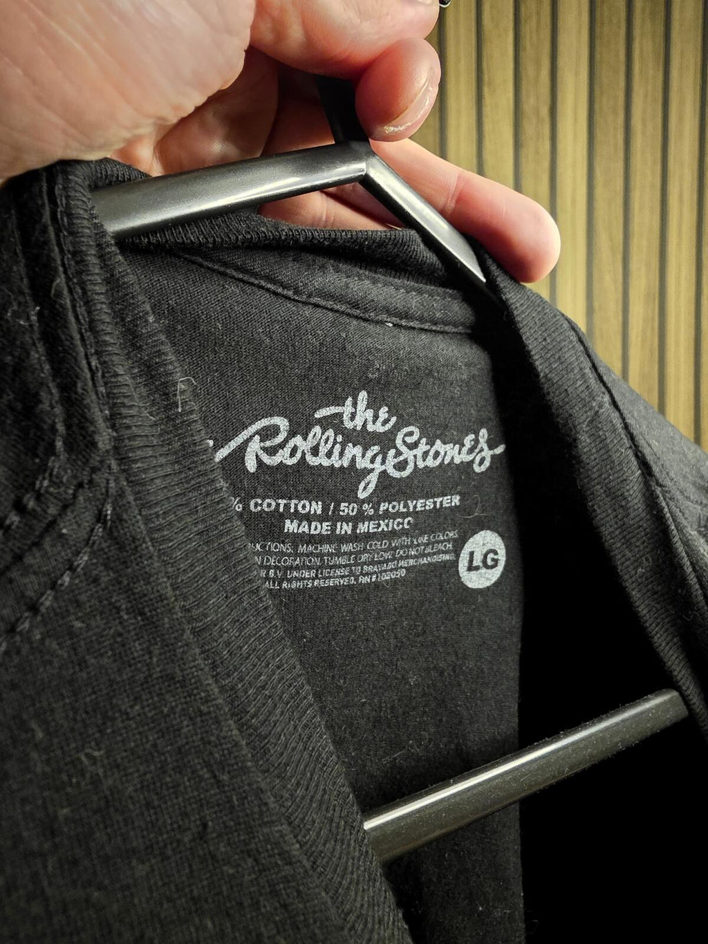Rolling Stones North American Tour 1975 Graphic T-Shirt Black Large