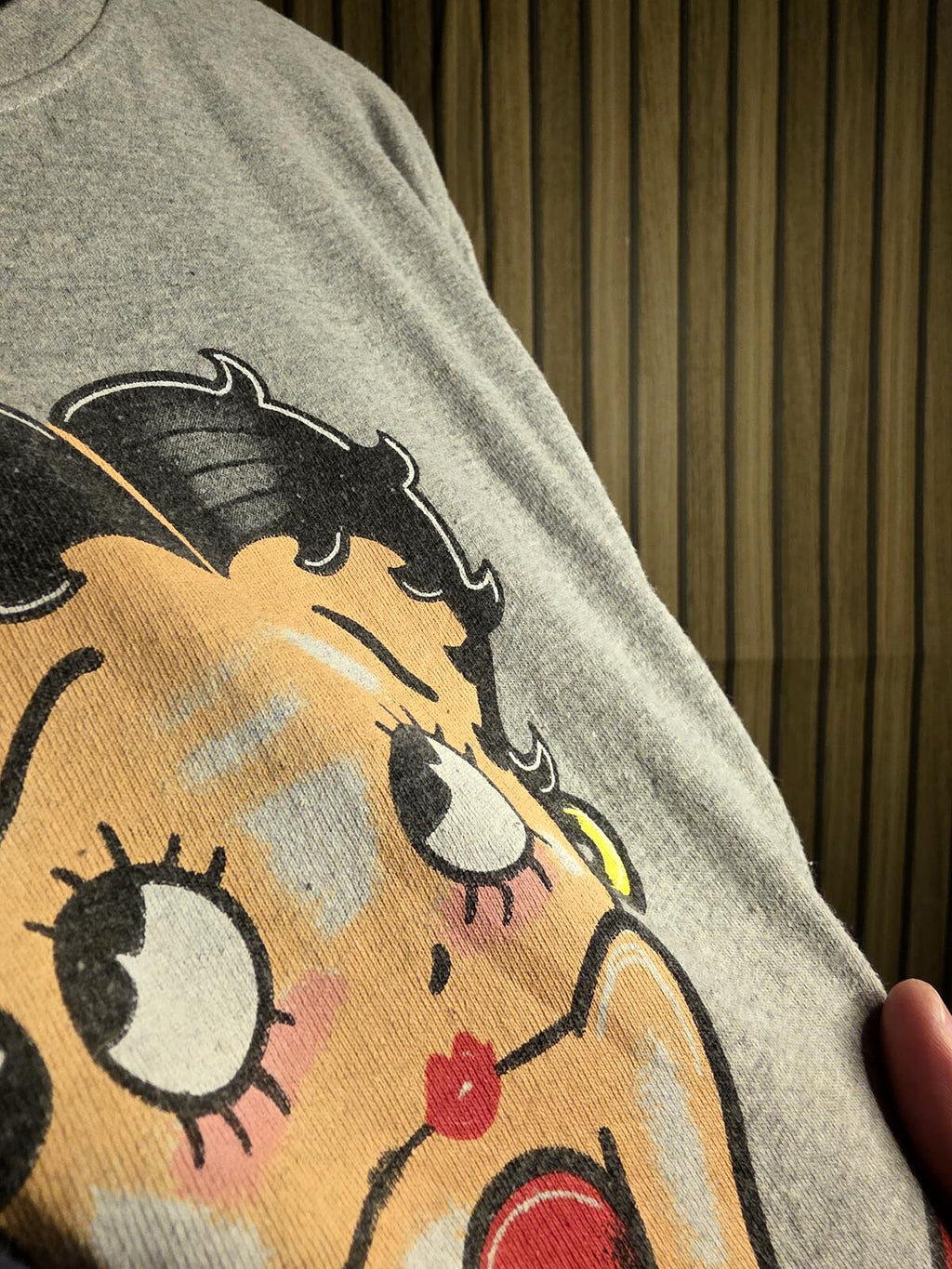 Graphic Betty Boop T-Shirt Grey Casual Size L