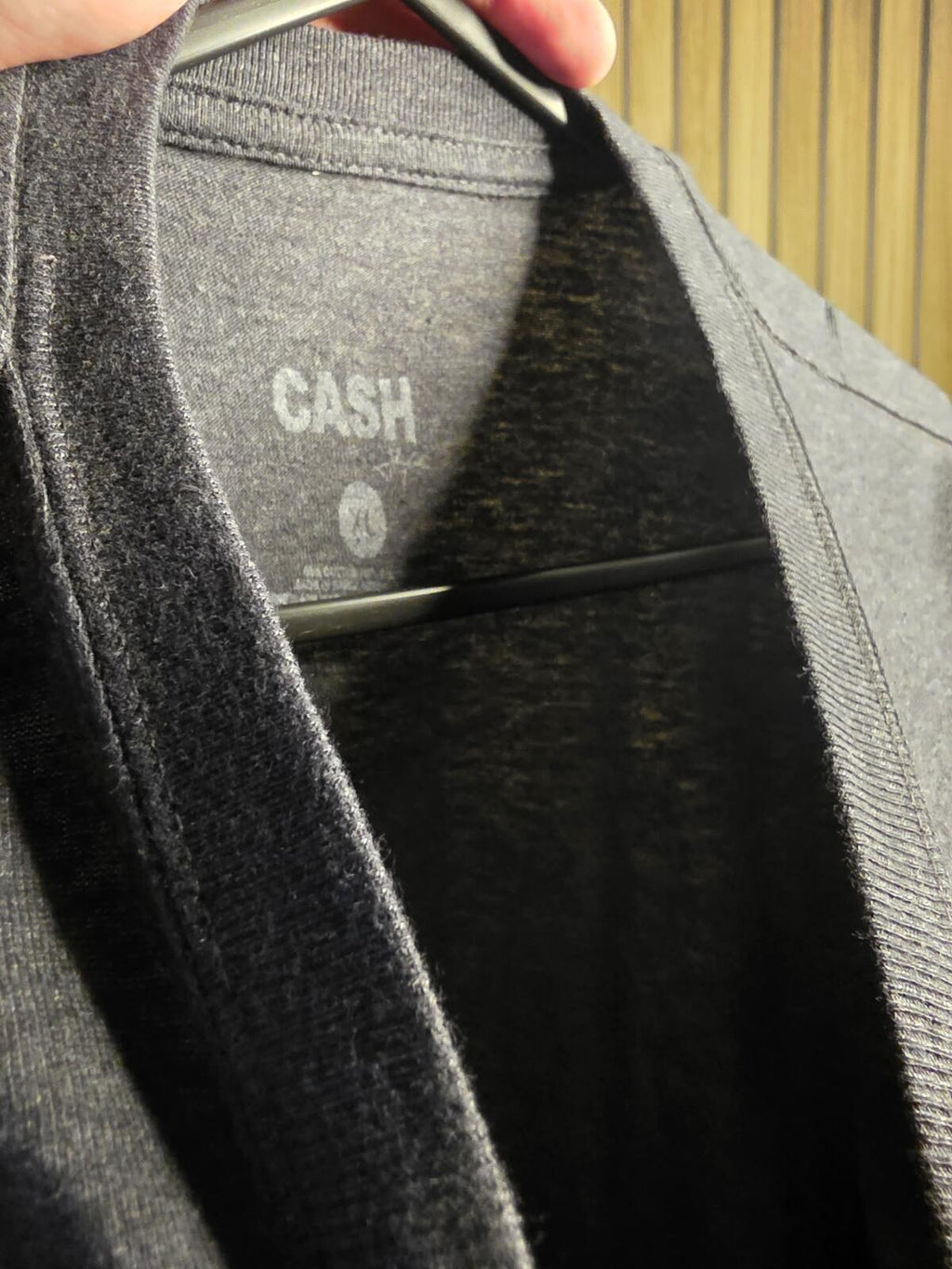 Johnny Cash Man in Black Graphic T-Shirt Charcoal Grey XL