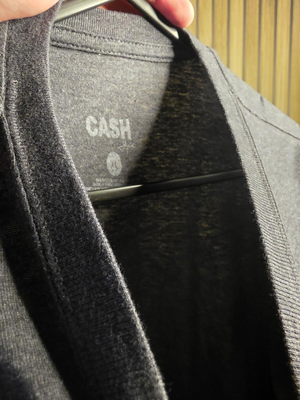 Johnny Cash Man in Black Graphic T-Shirt Charcoal Grey XL