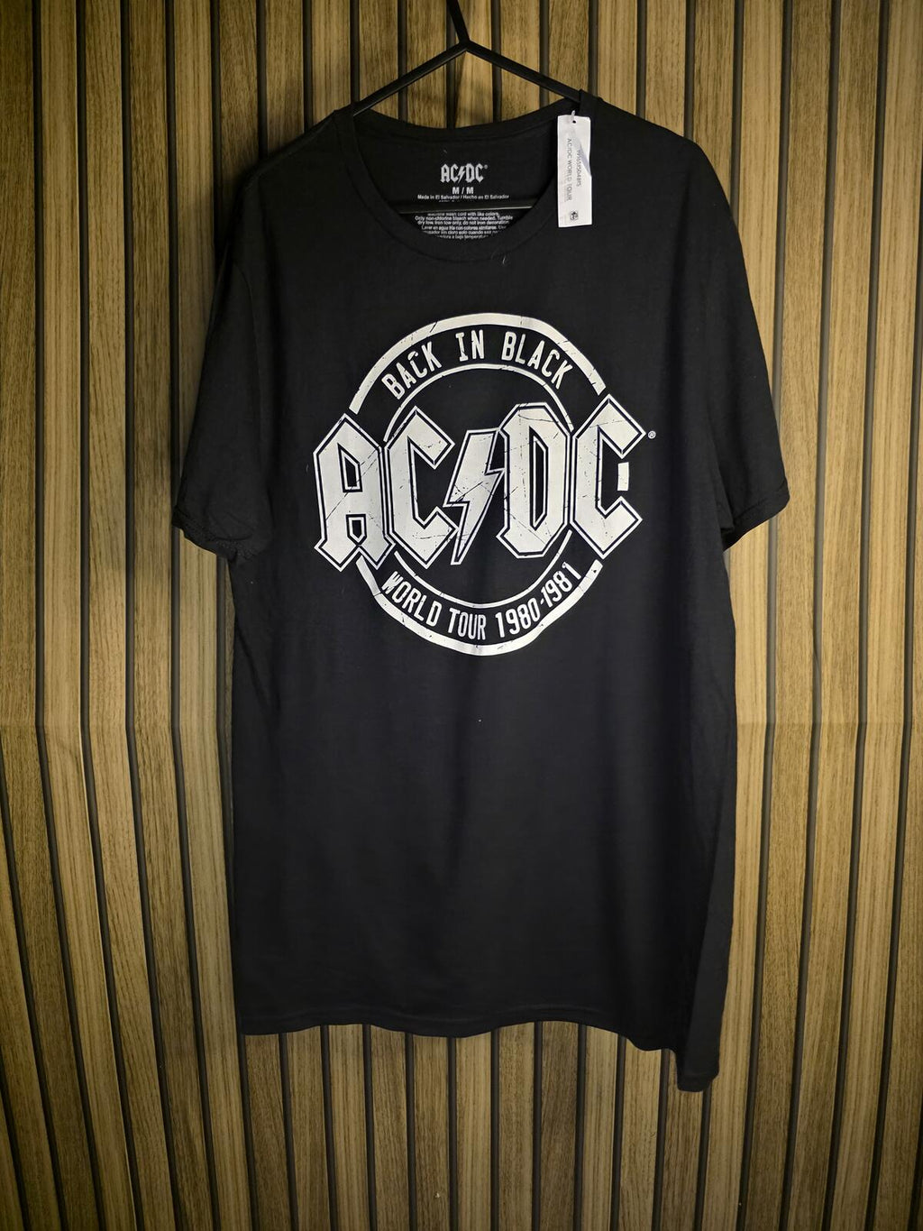 AC/DC Back in Black World Tour 1980-1981 Black T-Shirt Size M