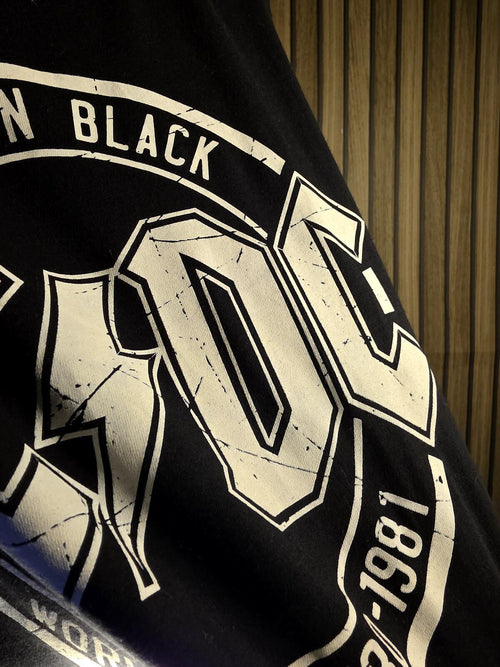 AC/DC Back in Black World Tour 1980-1981 Black T-Shirt Size M