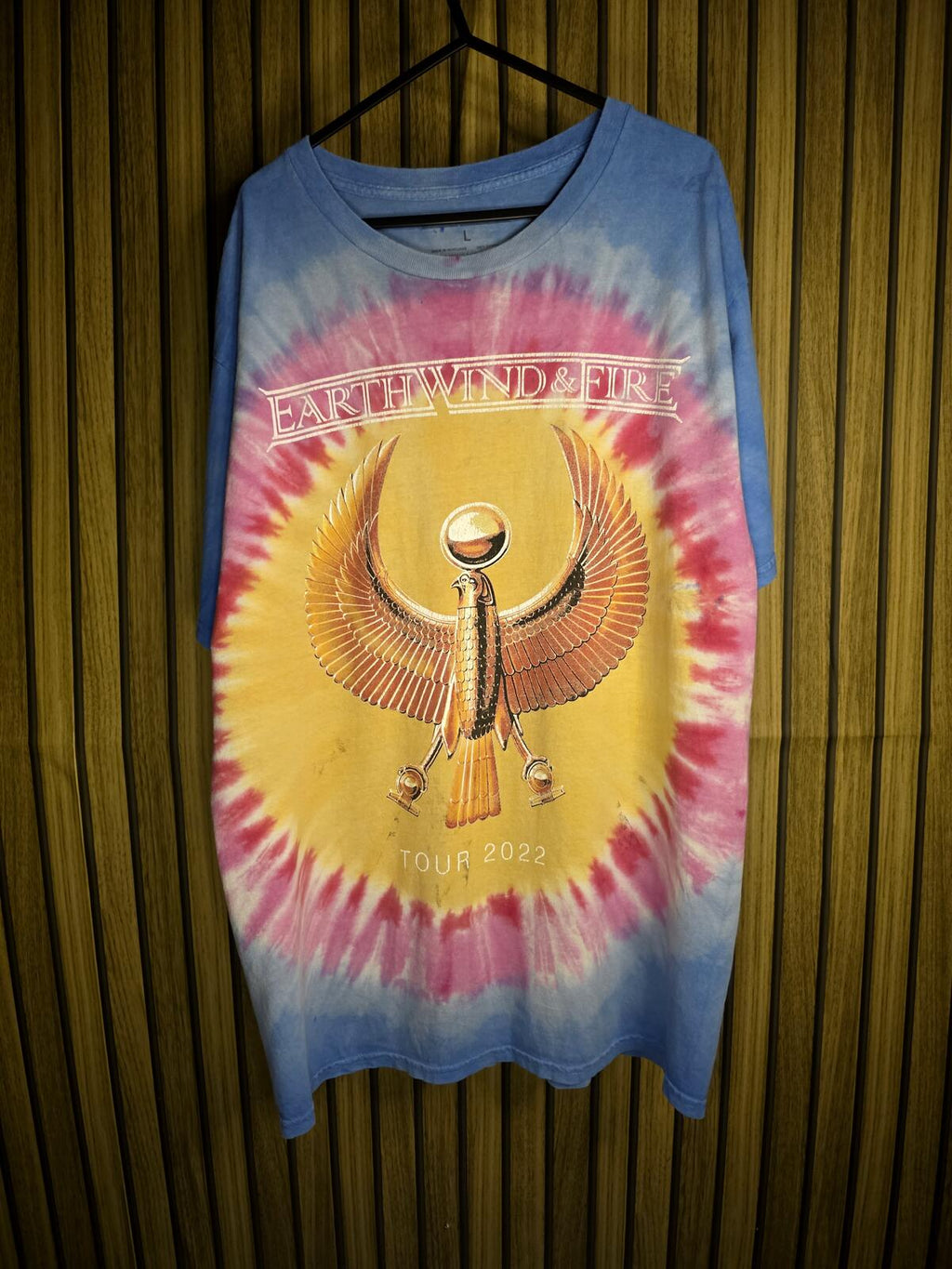 Earth Wind & Fire Tour 2022 Tie-Dye T-Shirt Blue Pink Yellow Size L