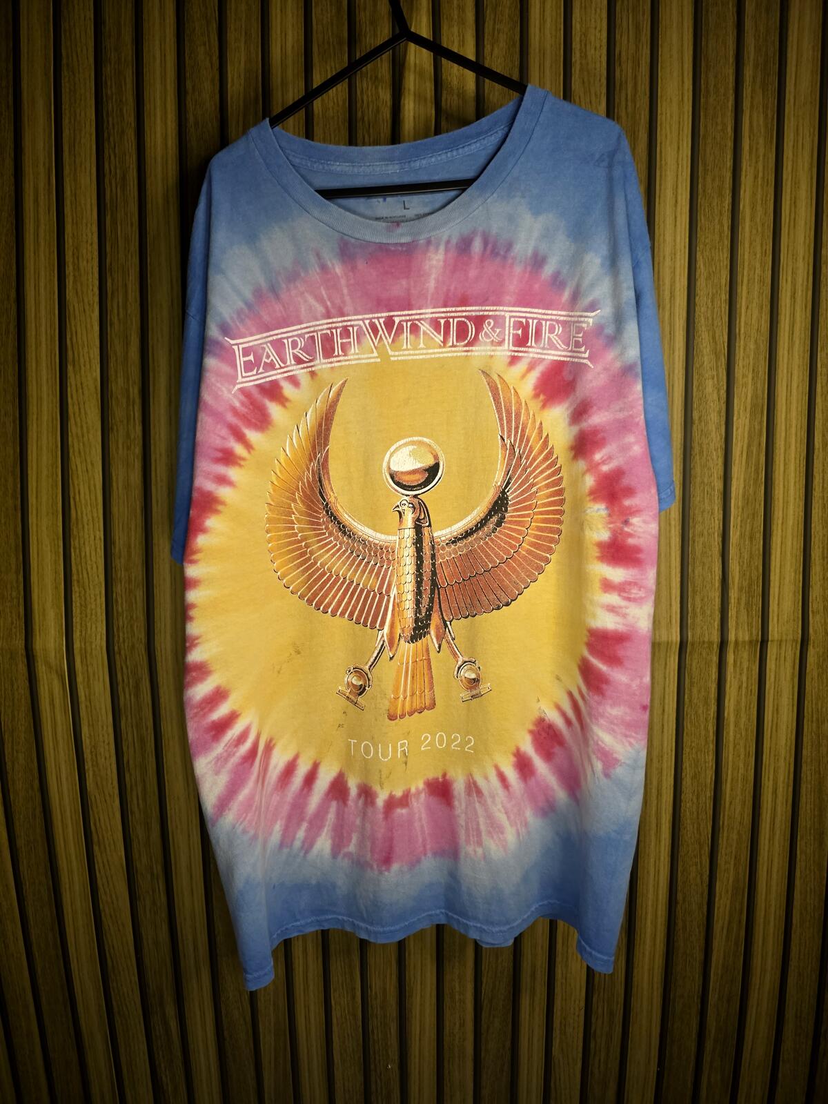 Earth Wind & Fire Tour 2022 Tie-Dye T-Shirt Blue Pink Yellow Size L