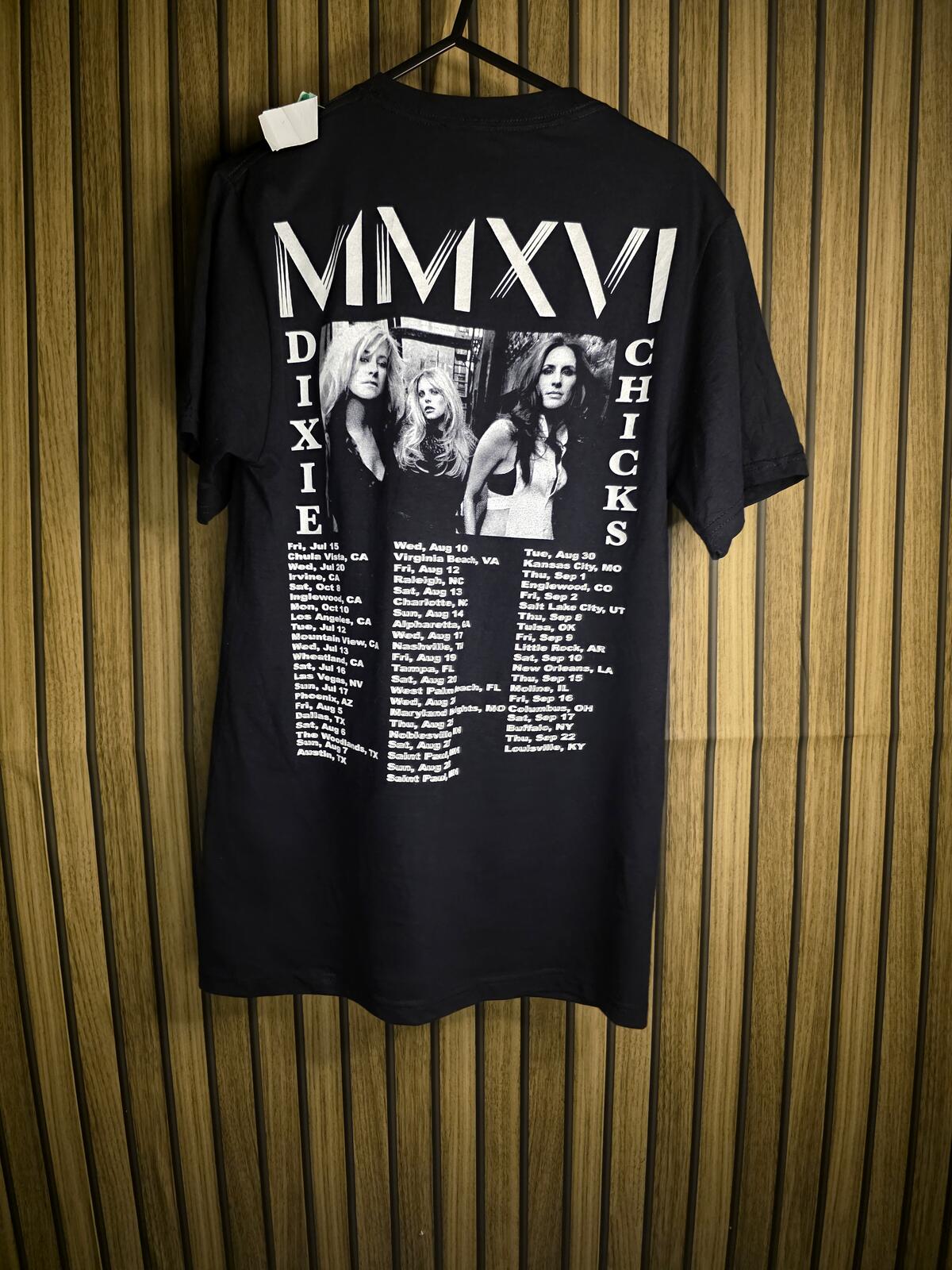 Dixie Chicks MMXVI Tour Black T-Shirt Size S