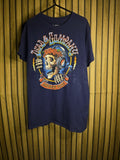 Liquid Blue Grateful Dead Skull Headphones Summer Tour T-Shirt Navy Blue Size S
