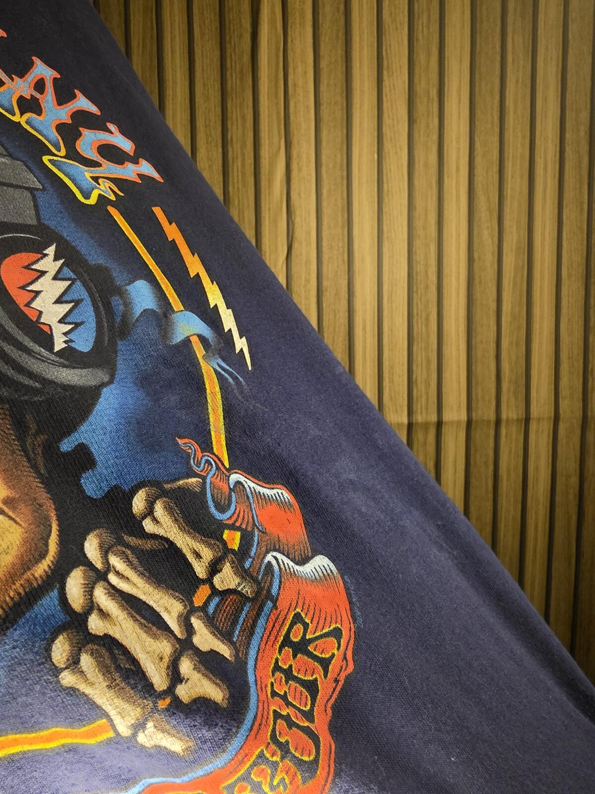 Liquid Blue Grateful Dead Skull Headphones Summer Tour T-Shirt Navy Blue Size S