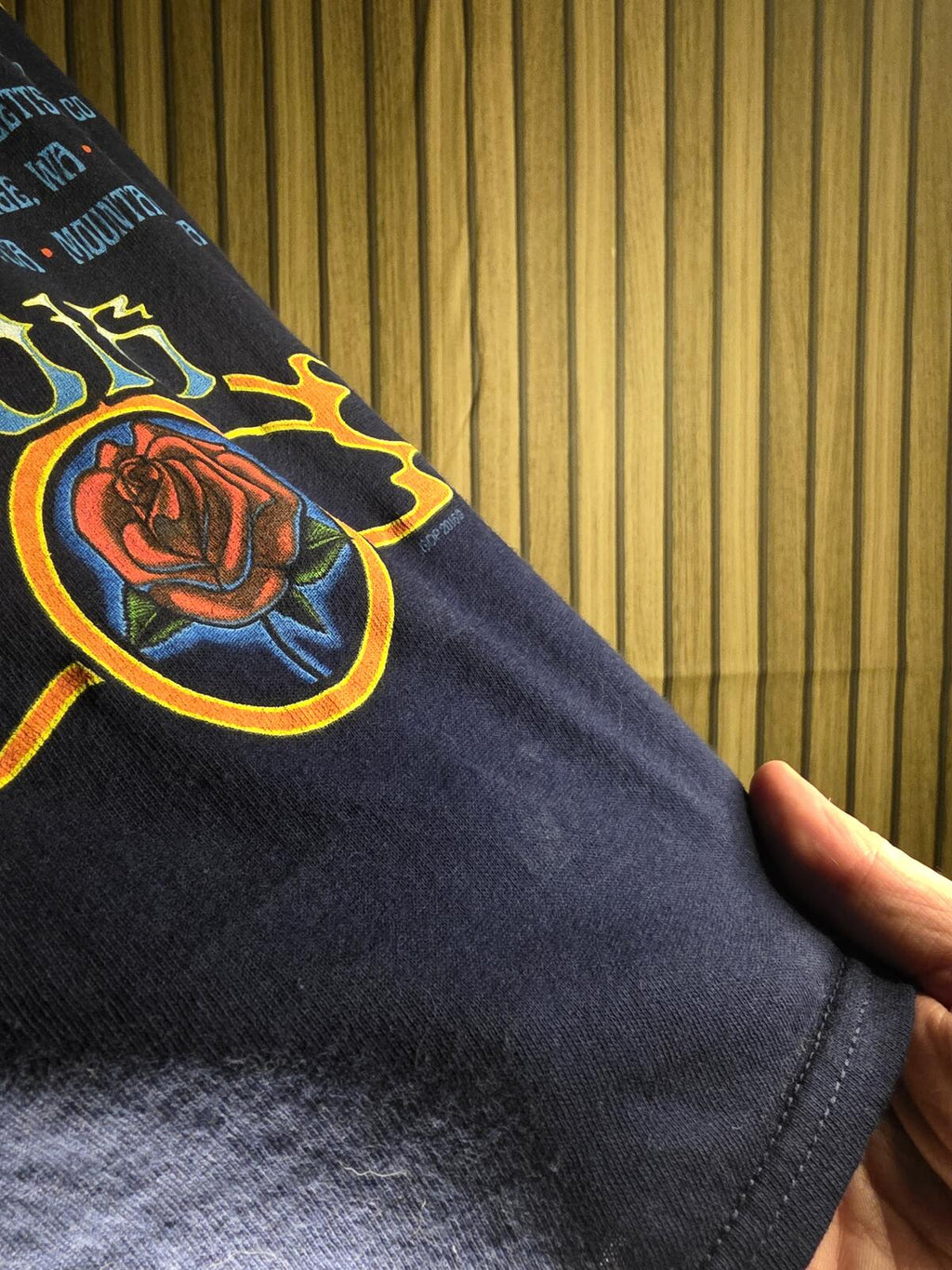 Liquid Blue Grateful Dead Skull Headphones Summer Tour T-Shirt Navy Blue Size S