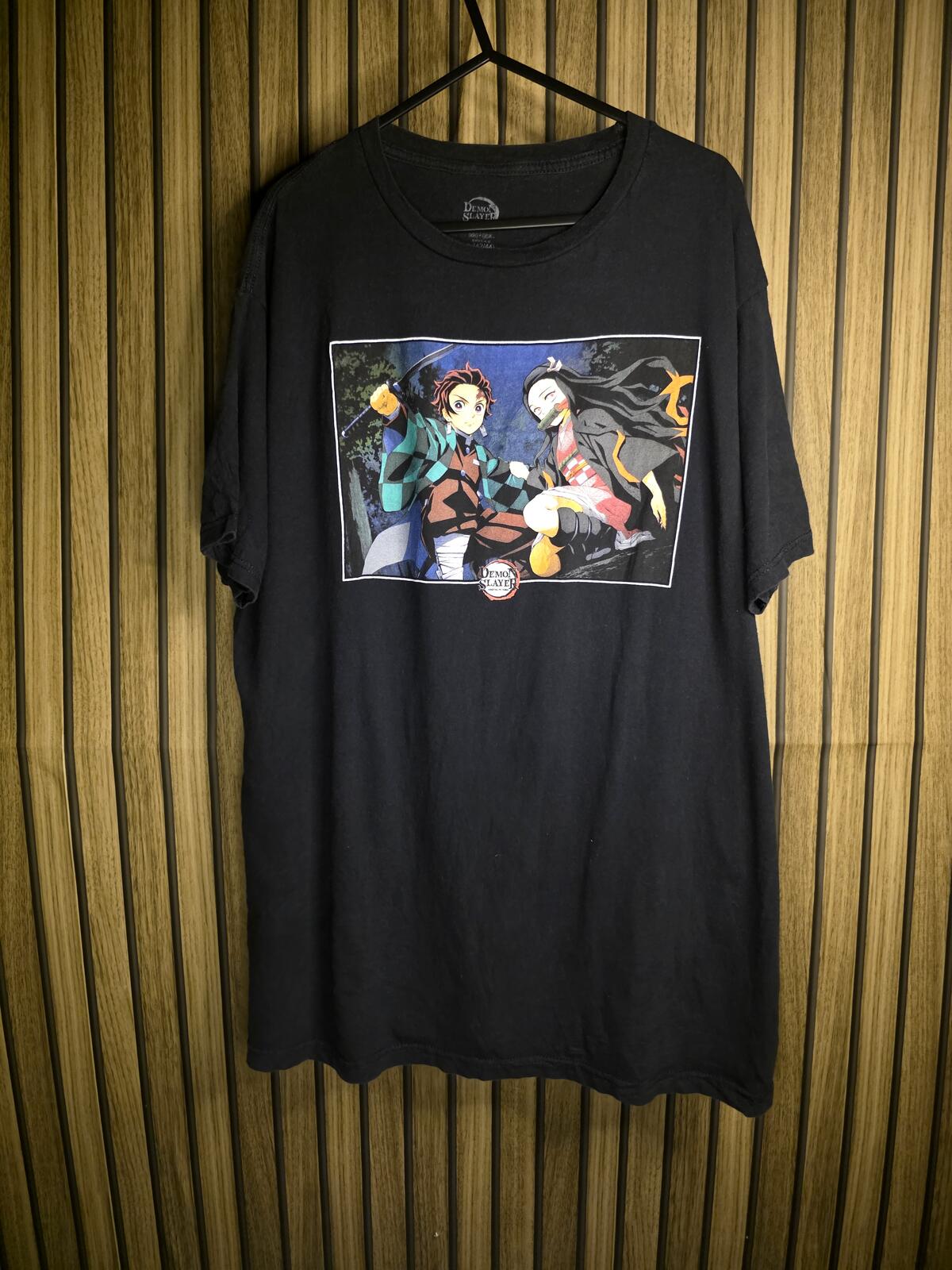 Demon Slayer Graphic T-Shirt Black Large Anime Print