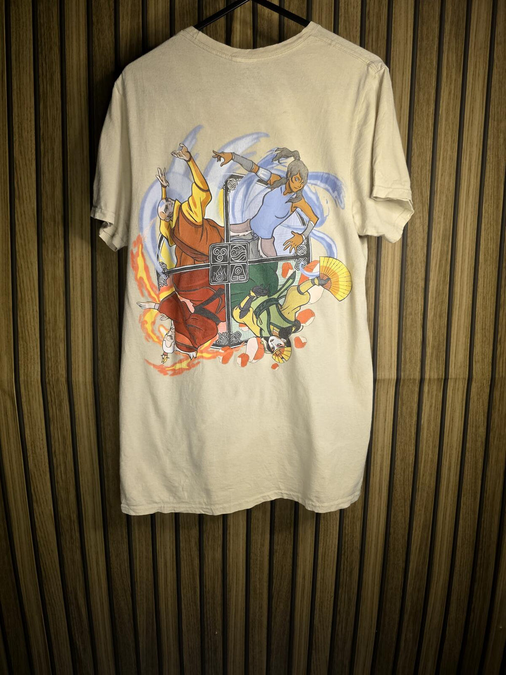 Avatar T-shirt with Elemental Symbols Beige Size S