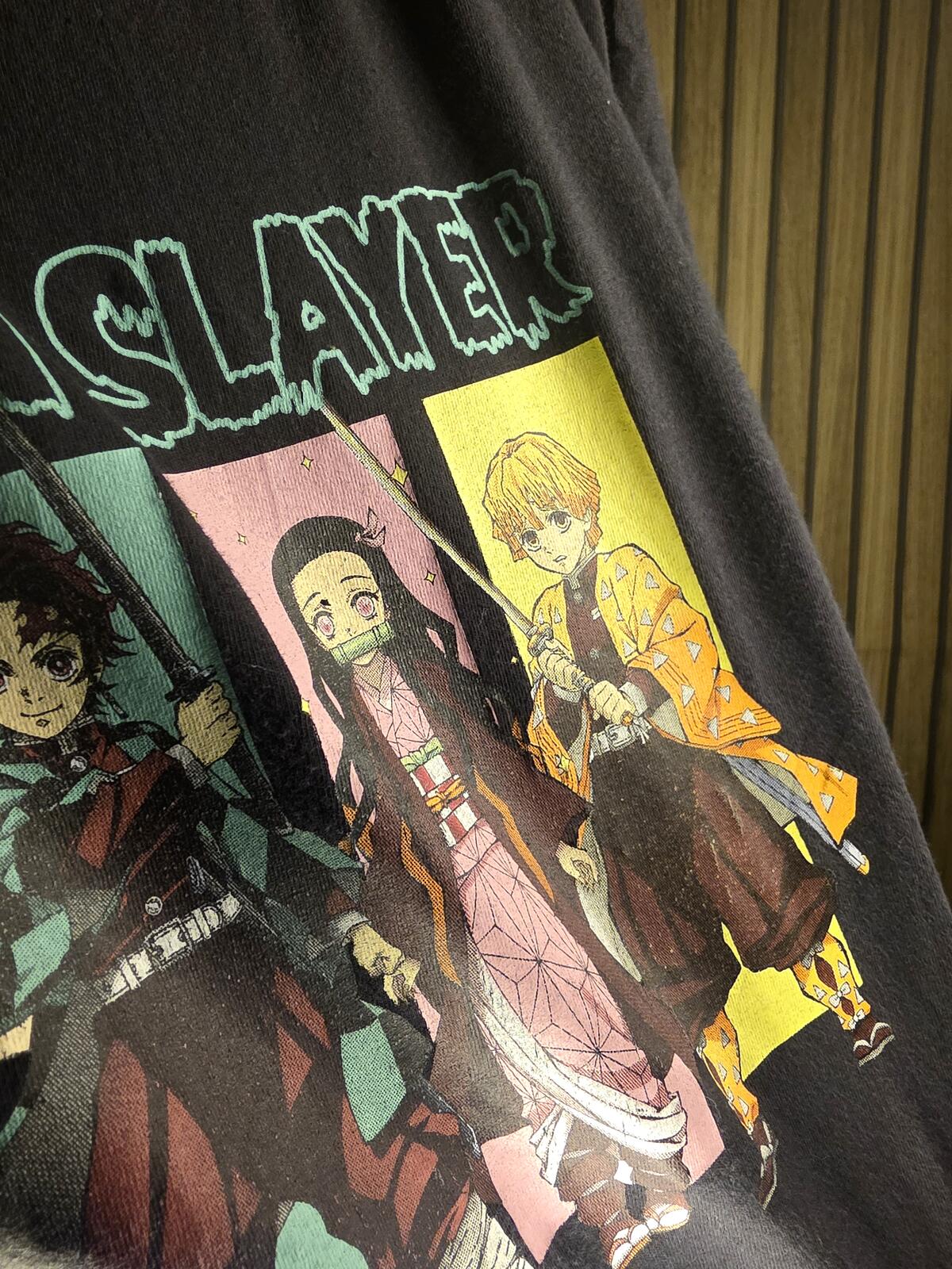 Demon Slayer T-Shirt Black Large Anime Characters