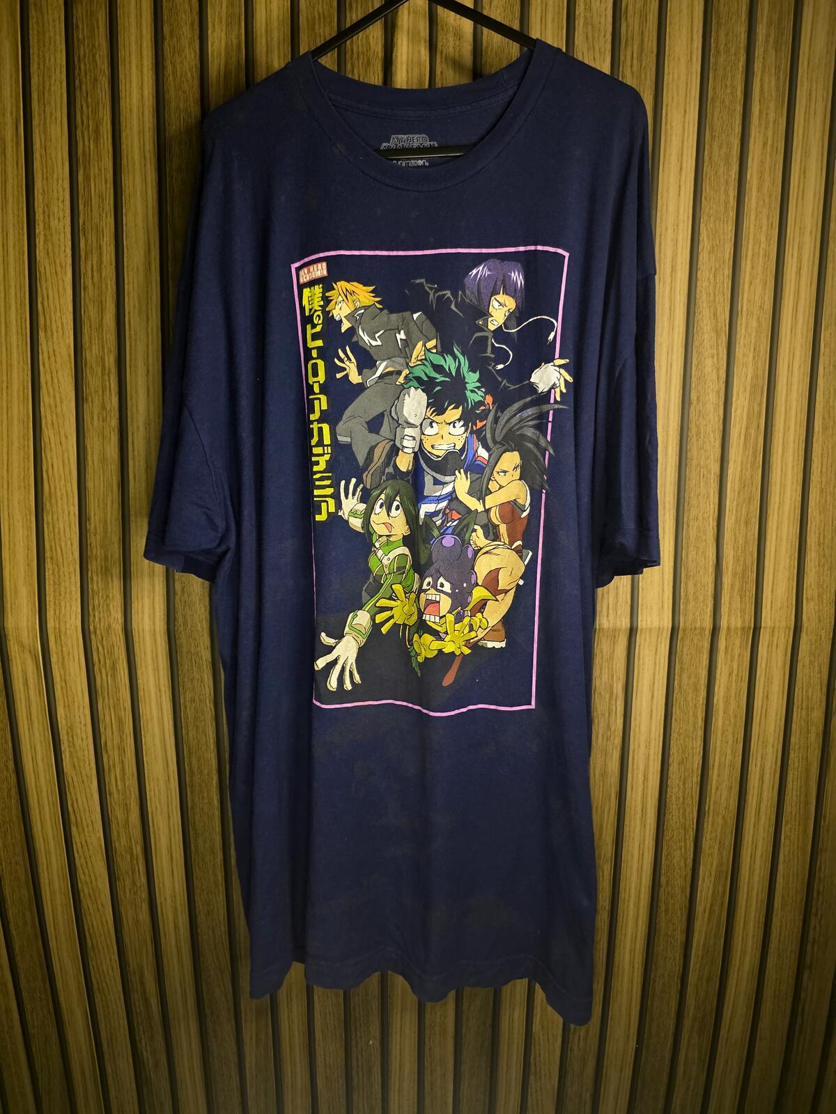 My Hero Academia Graphic T-Shirt Navy Blue XXL Fit