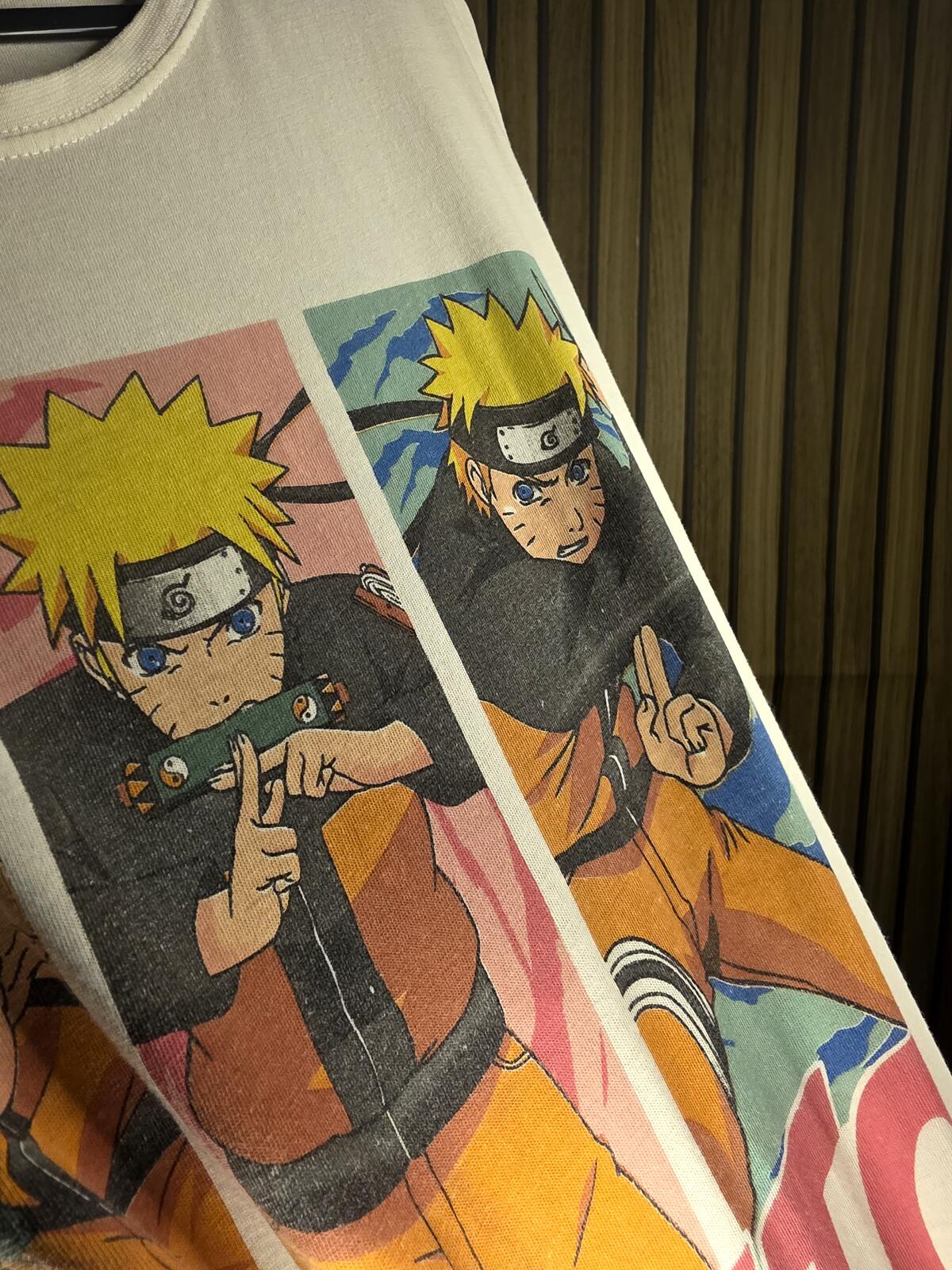 Naruto Graphic T-Shirt White Anime Size Regular Small