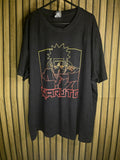 Naruto Graphic Black T-shirt Size XL Anime Character Print