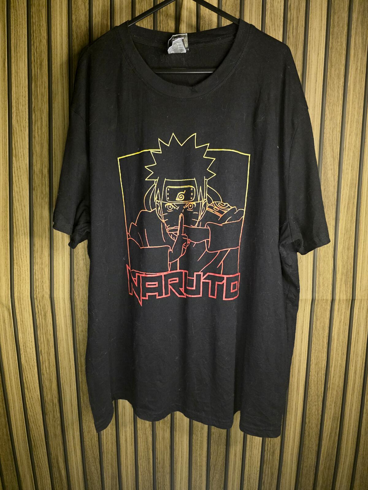 Naruto Graphic Black T-shirt Size XL Anime Character Print