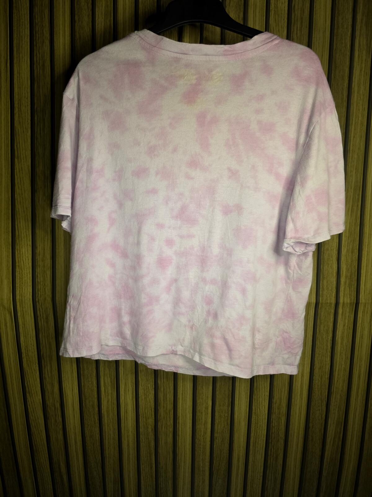 Sailor Moon Graphic T-Shirt Pink Tie Dye Medium Cropped Oversized