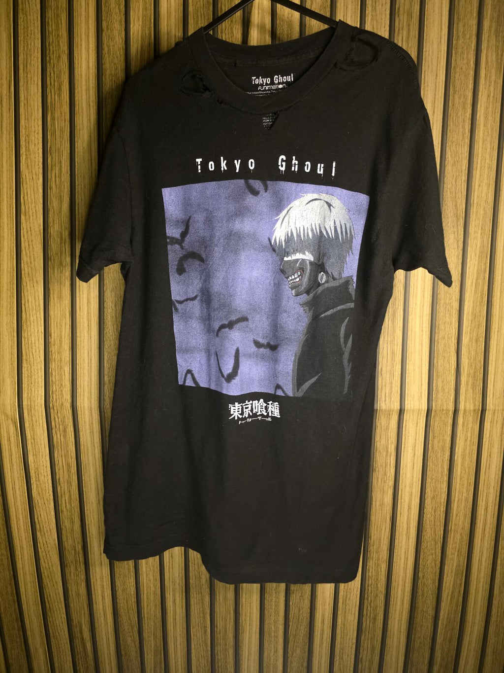 Funimation Tokyo Ghoul Graphic T-shirt Black Medium Distressed