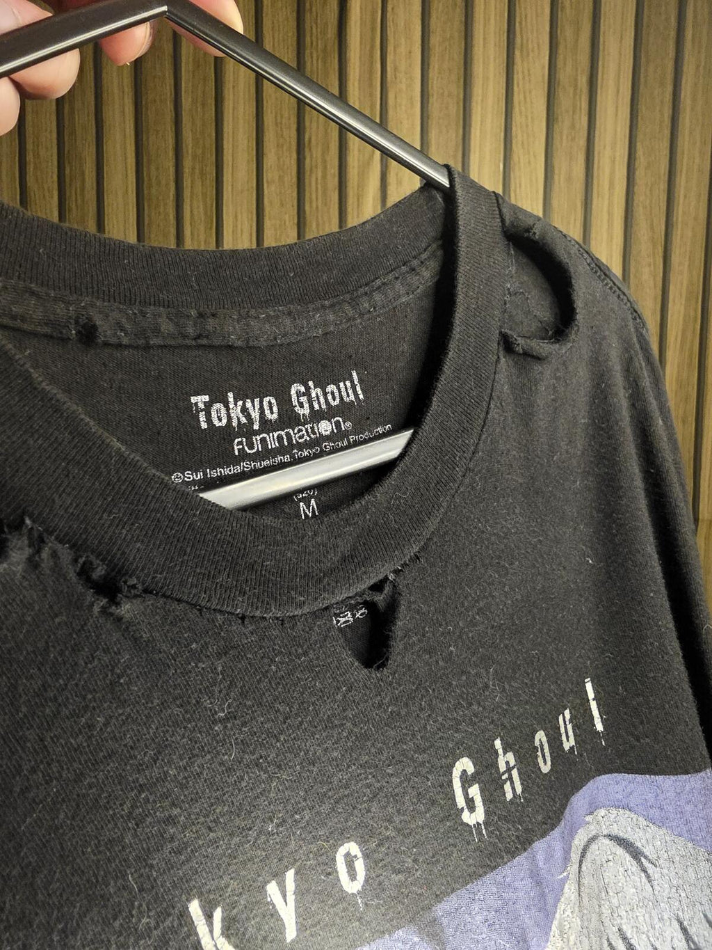Funimation Tokyo Ghoul Graphic T-shirt Black Medium Distressed