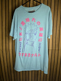 Naruto Graphic T-Shirt Light Blue Pink Medium