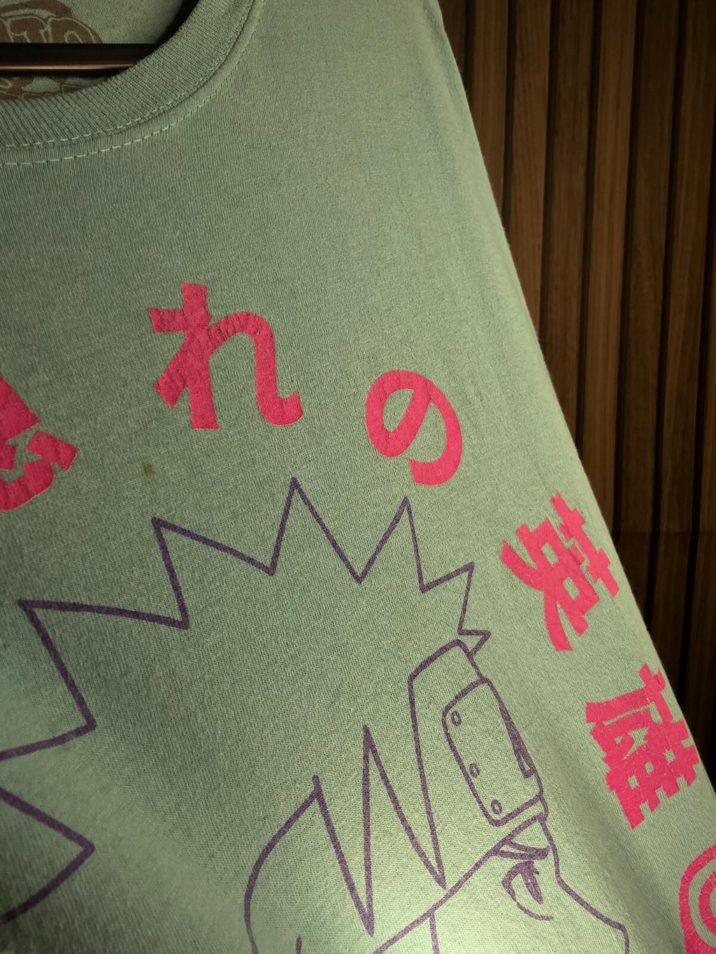Naruto Graphic T-Shirt Light Blue Pink Medium