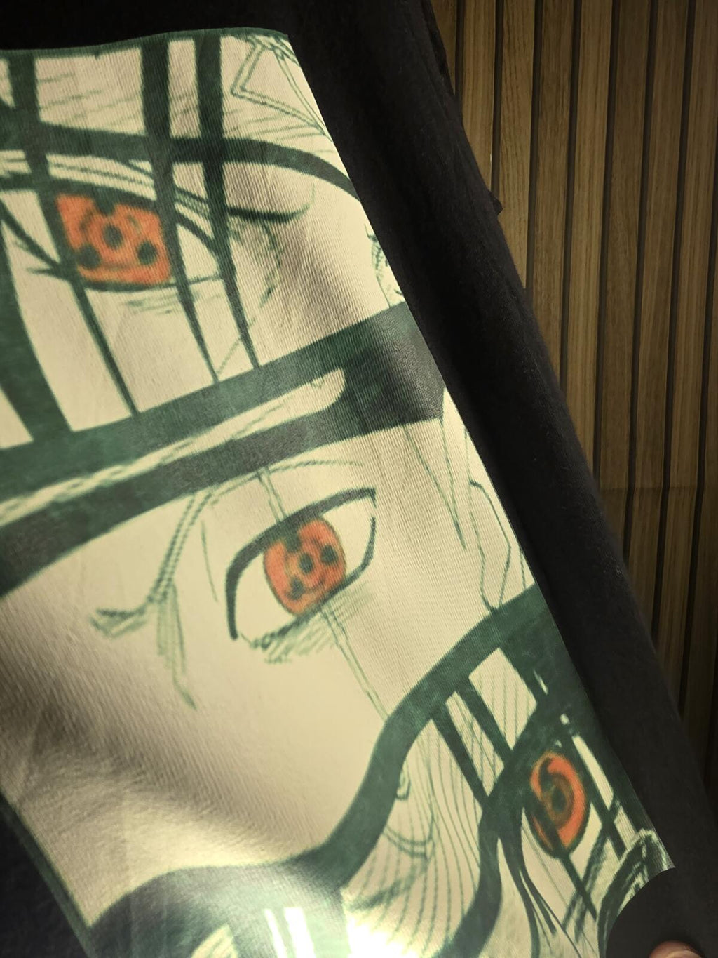 Naruto Anime Graphic Black T-Shirt with Eye Design Small