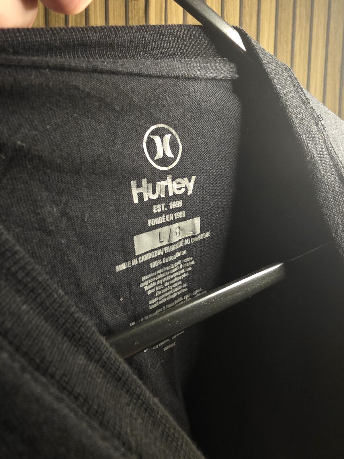 Hurley Men's Black Logo T-Shirt Size L
