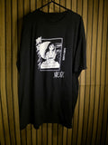 Anime Graphic Black T-shirt with Japanese Print Size XL