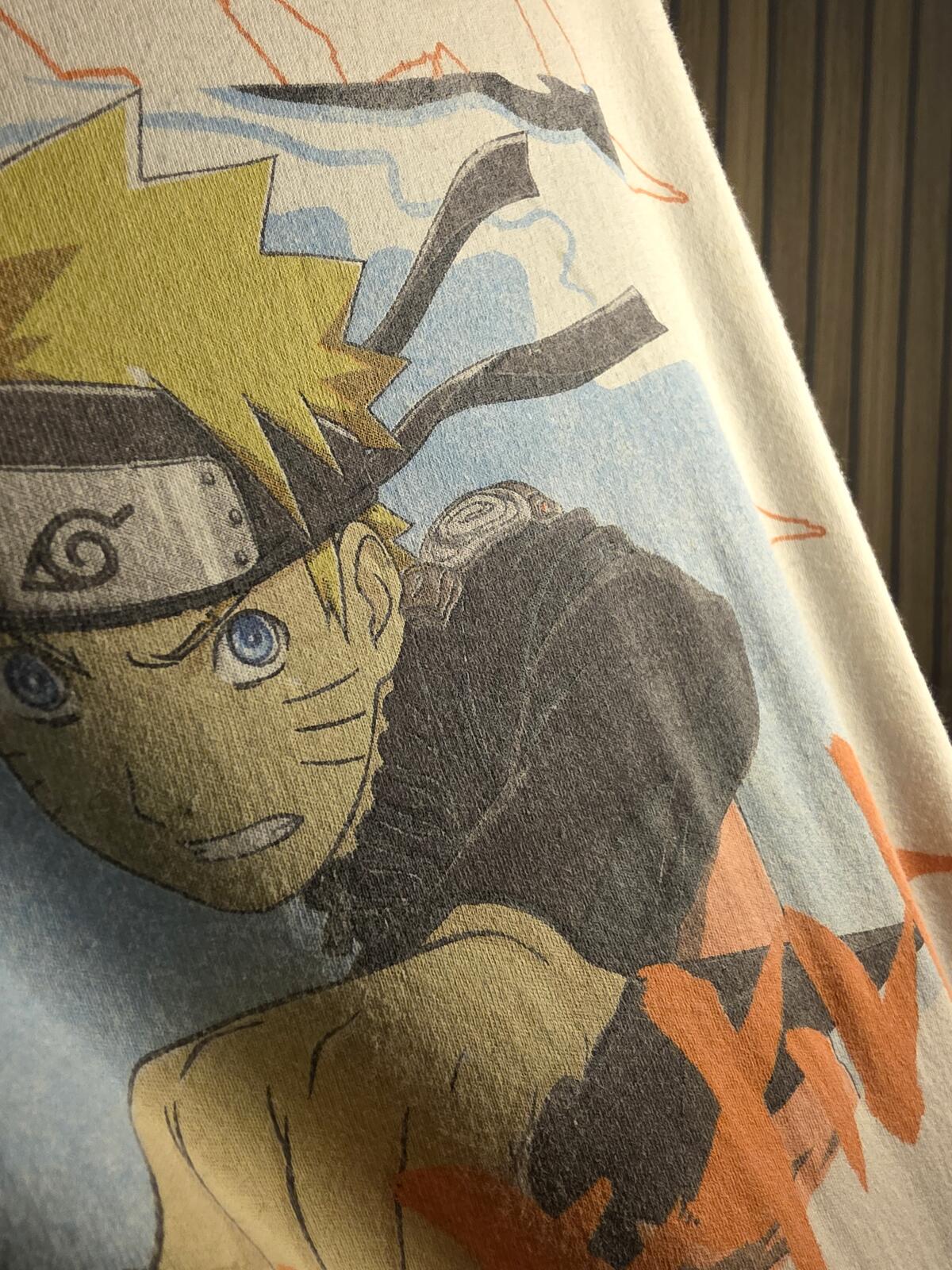 Naruto Graphic T-Shirt Anime Character Print Cream XXL