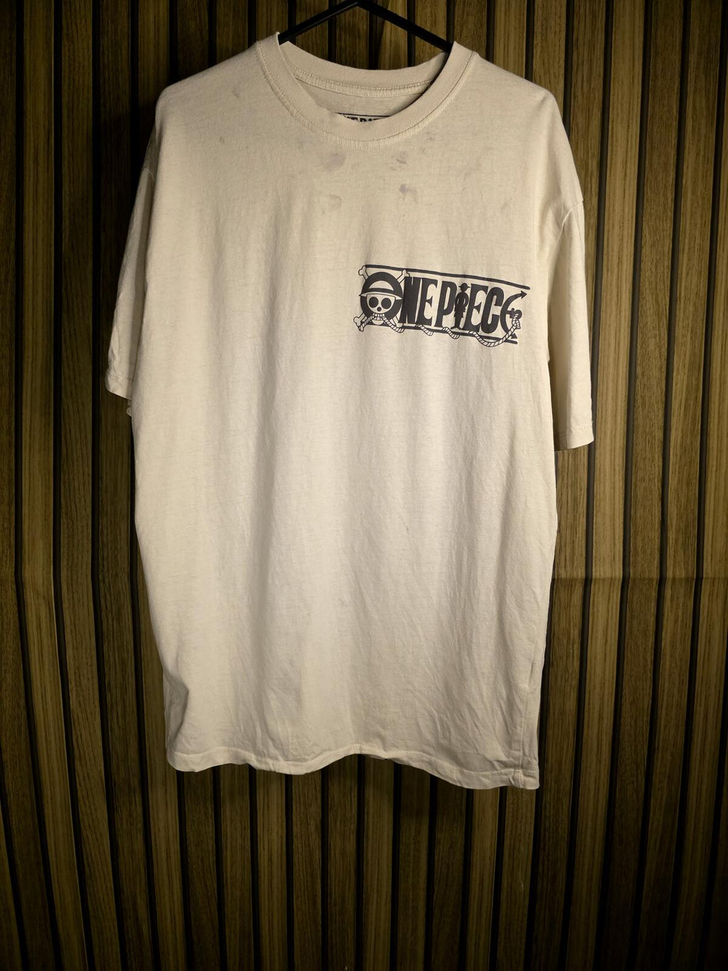 One Piece Graphic T-Shirt Cream Colour Small