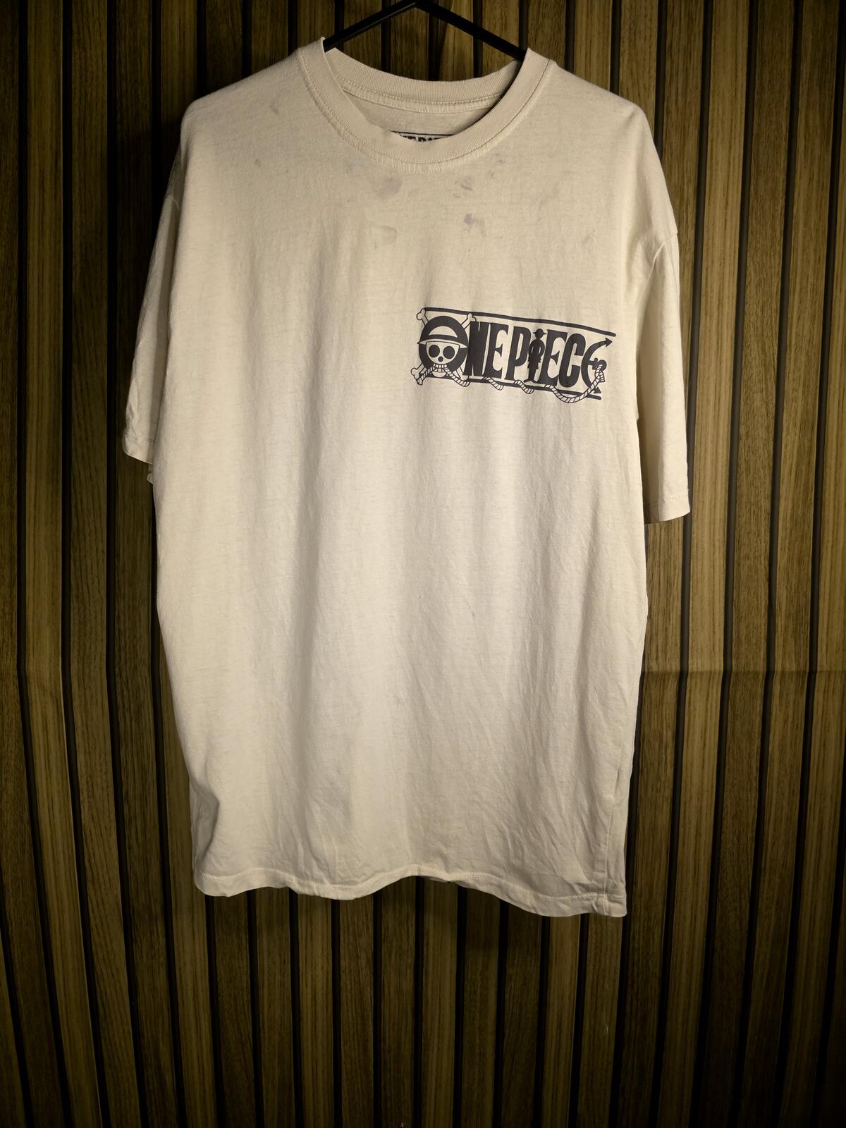 One Piece Graphic T-Shirt Cream Colour Small