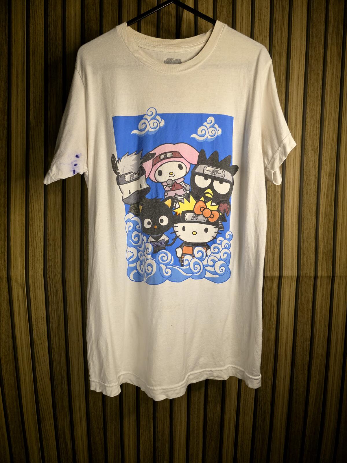 Hello Kitty and Friends x Naruto Crossover Graphic T-Shirt White Small