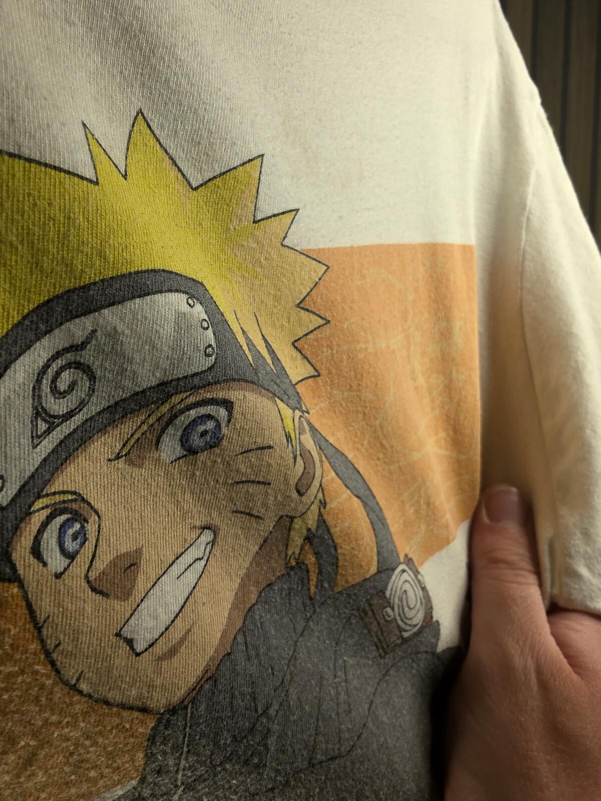 Naruto Graphic T-shirt Anime Character White Medium