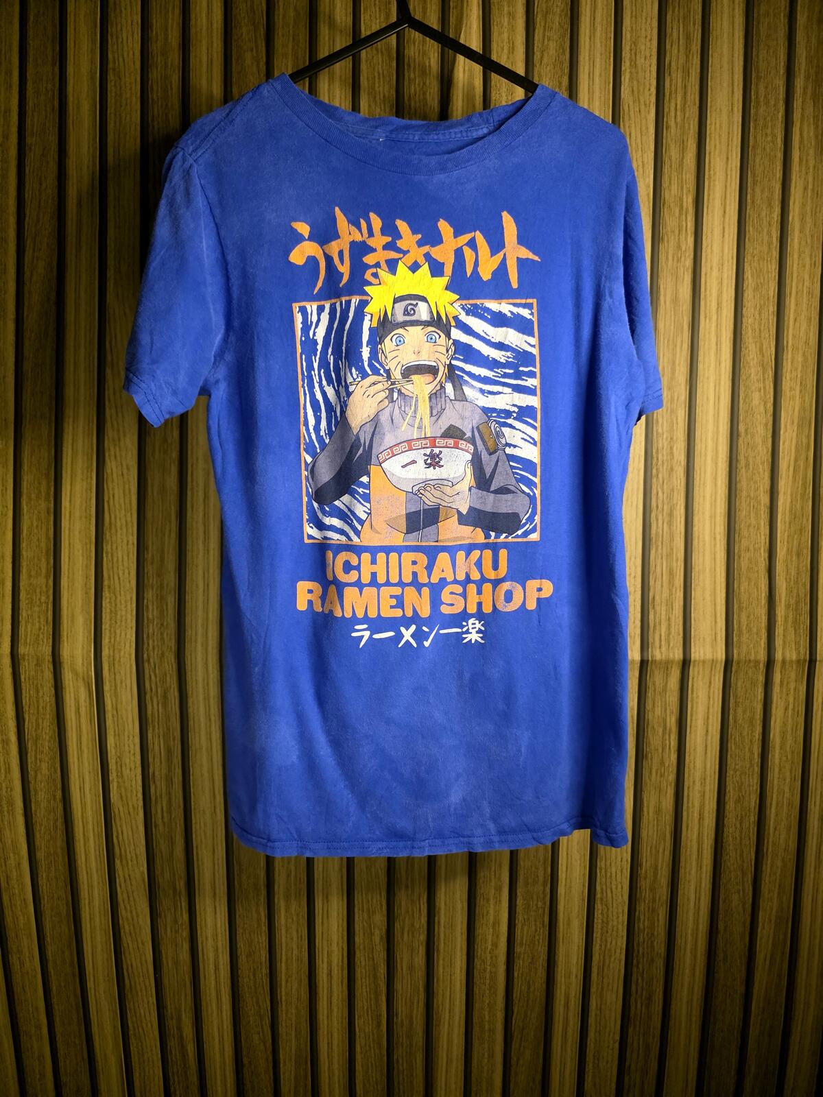 Anime Naruto Ichiraku Ramen Shop Graphic T-Shirt Blue XL