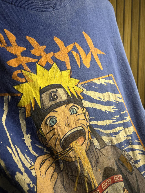 Anime Naruto Ichiraku Ramen Shop Graphic T-Shirt Blue XL
