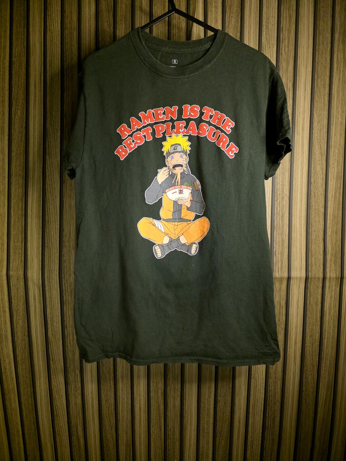 Naruto Graphic T-Shirt Ramen Is The Best Pleasure Dark Green Small