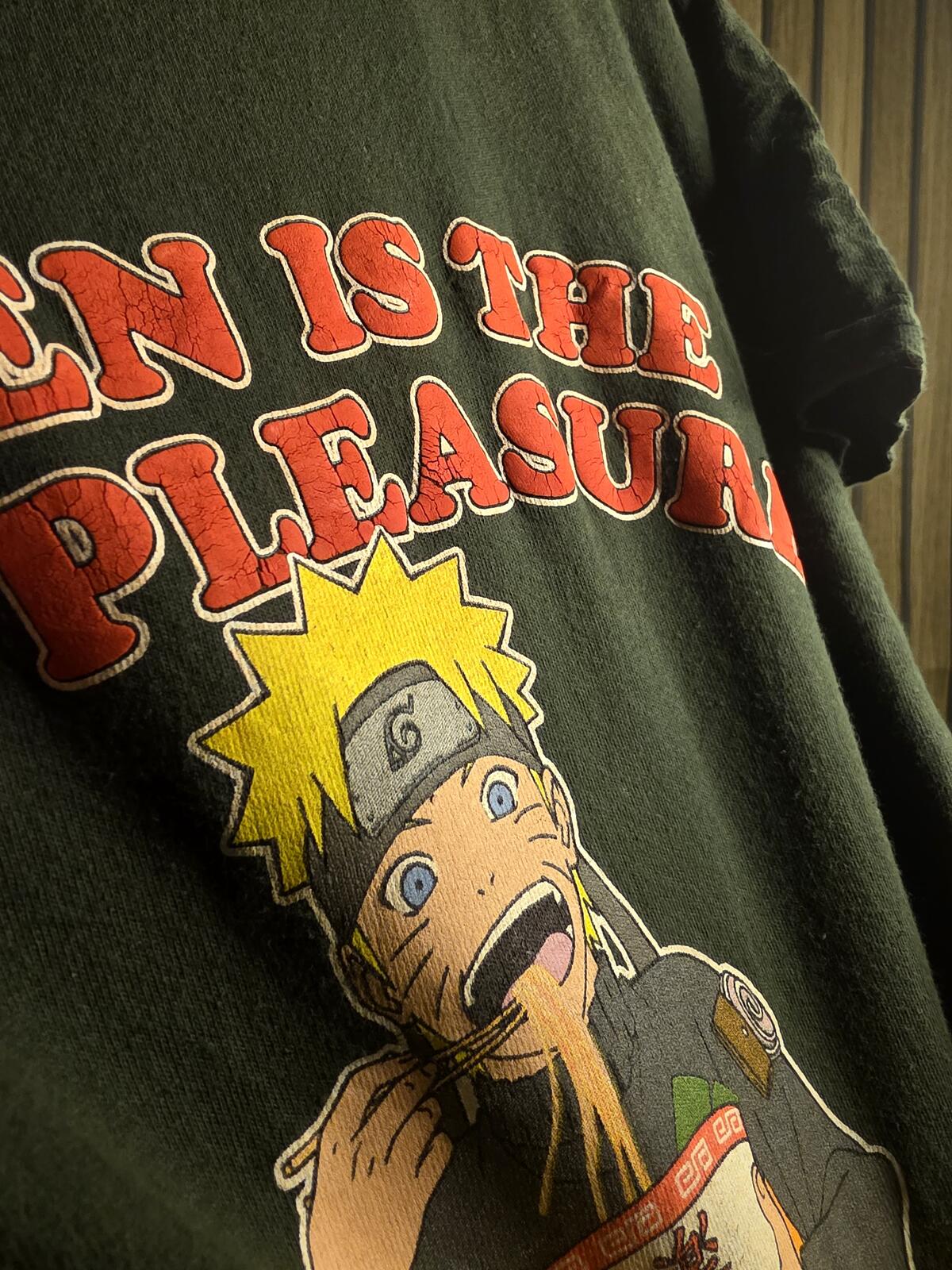 Naruto Graphic T-Shirt Ramen Is The Best Pleasure Dark Green Small